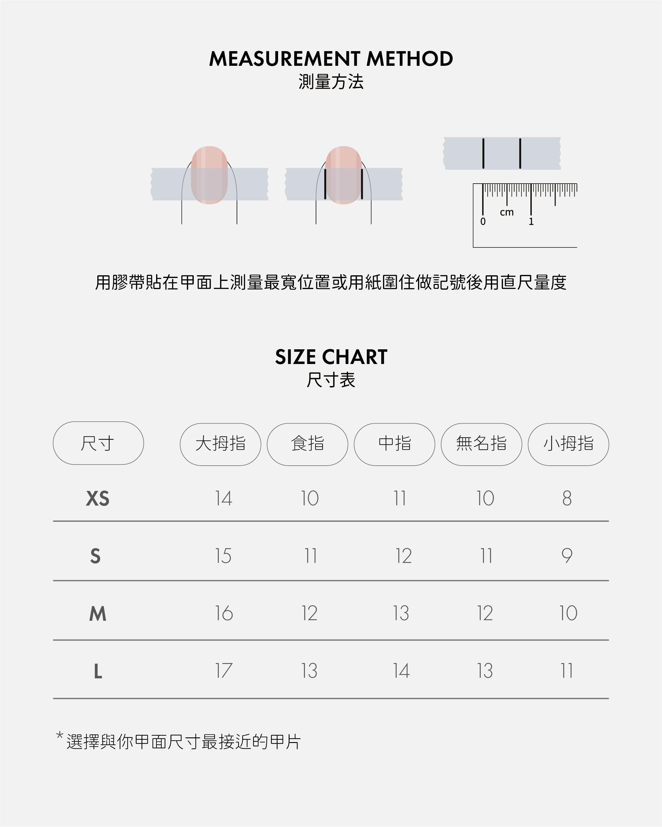 如何選擇適合自己的穿戴甲尺寸 | Dollynail 尺寸指南 🔎