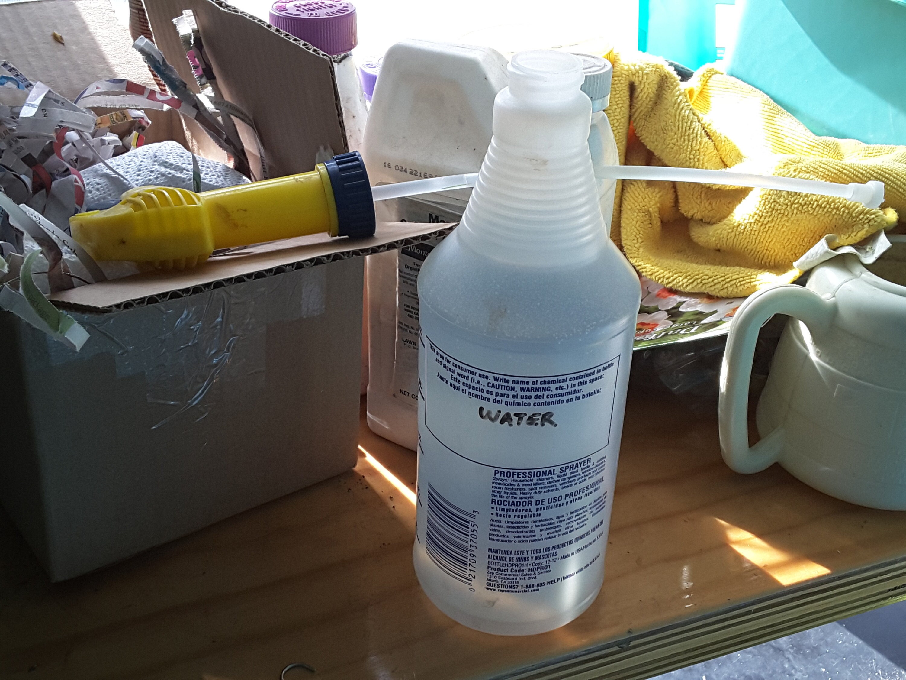 Water coming to room temp with the lid off so that the chlorine evaporates