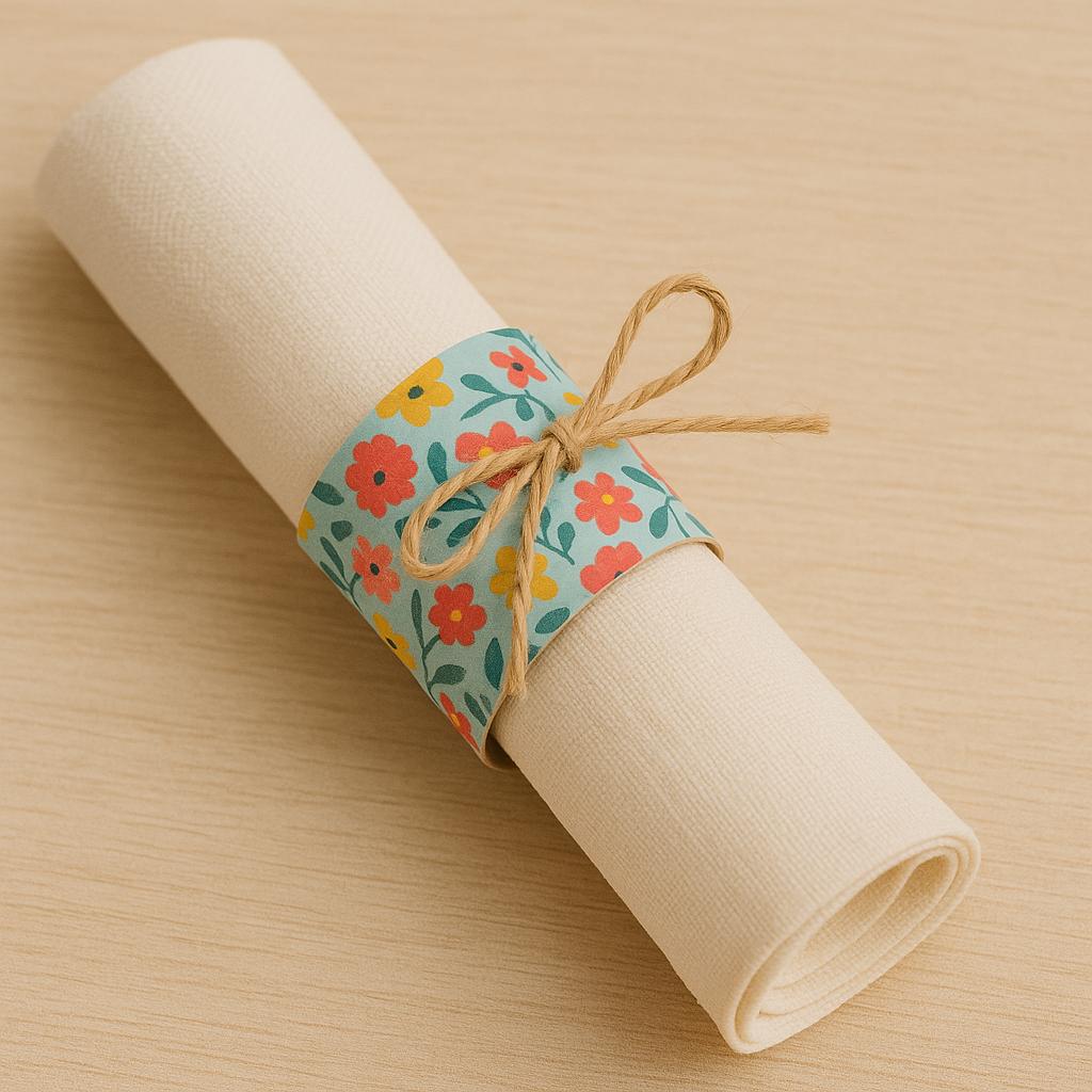 Porta-guardanapos personalizados – Encape com tecido ou papel decorado para eventos.