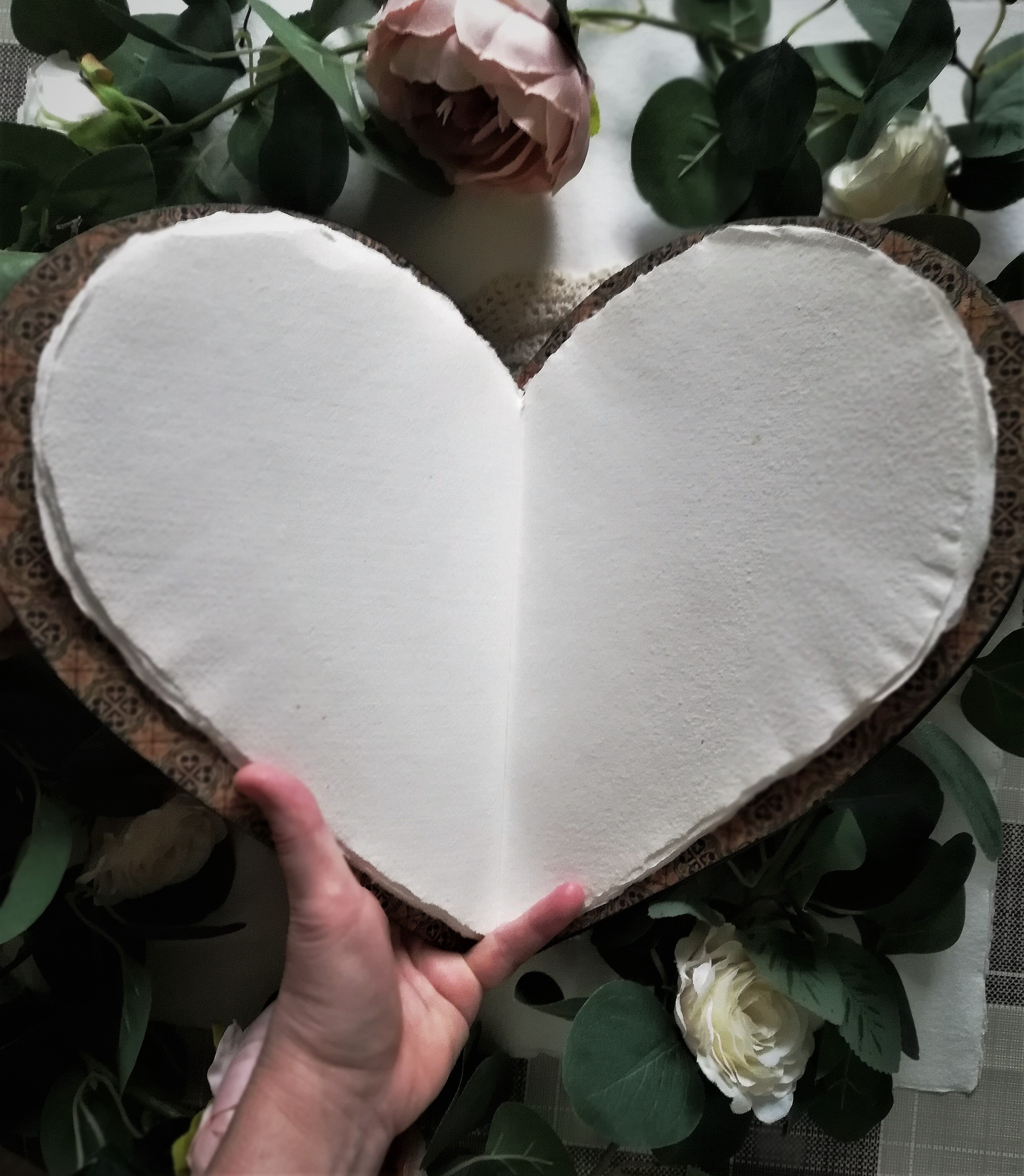 heart shape leather wedding book