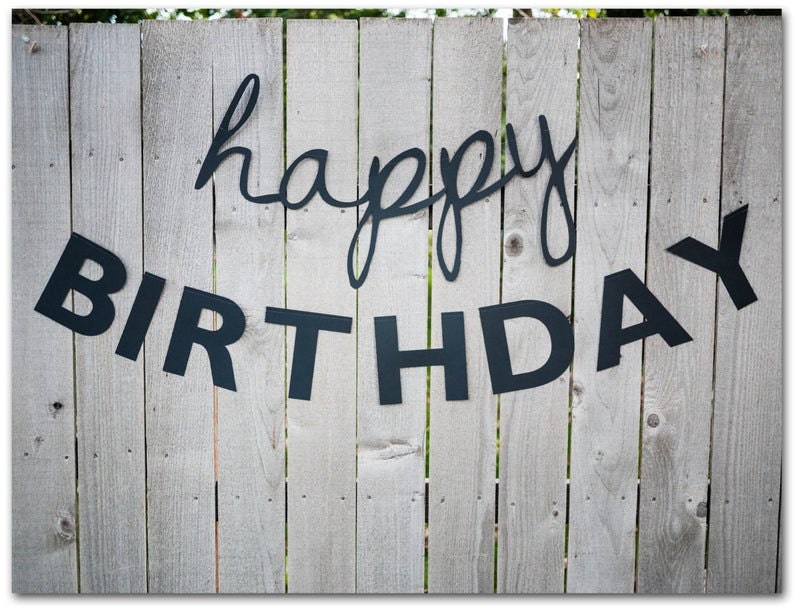 Black Happy Birthday Banner