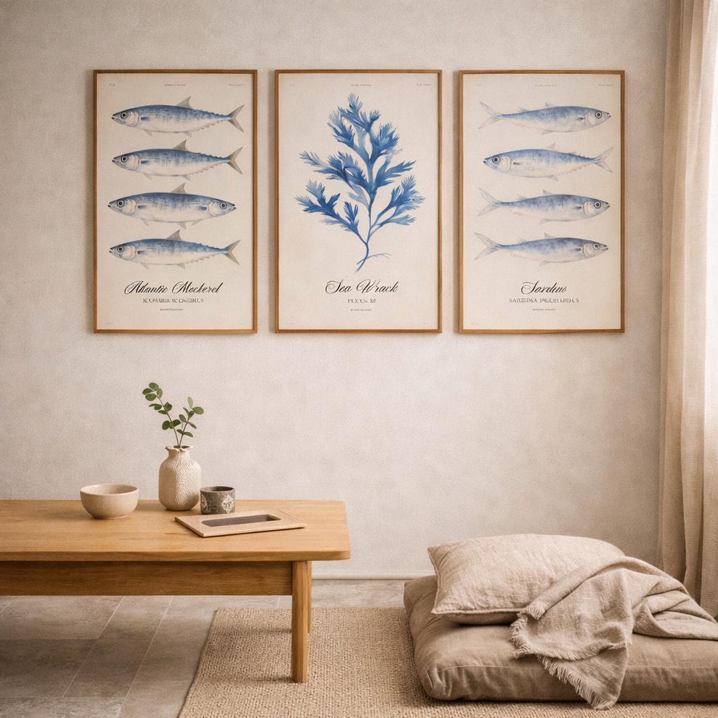 Japense inspired interior in 2026 with Marine art