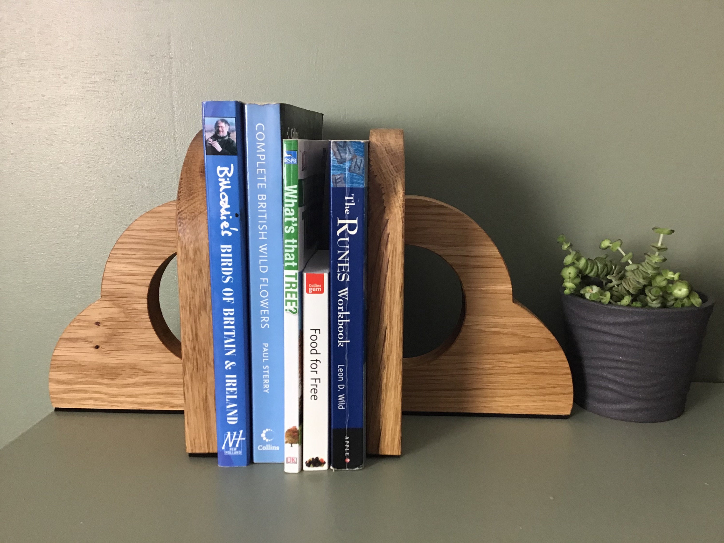 Light Oak wood Bookends - handmade in West Wales UK by gorlech