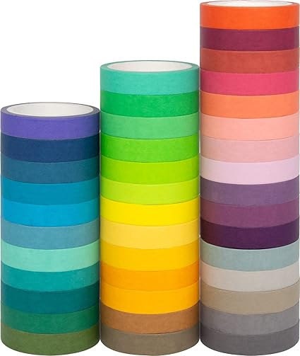40 Rolls Plain Washi Tape Set