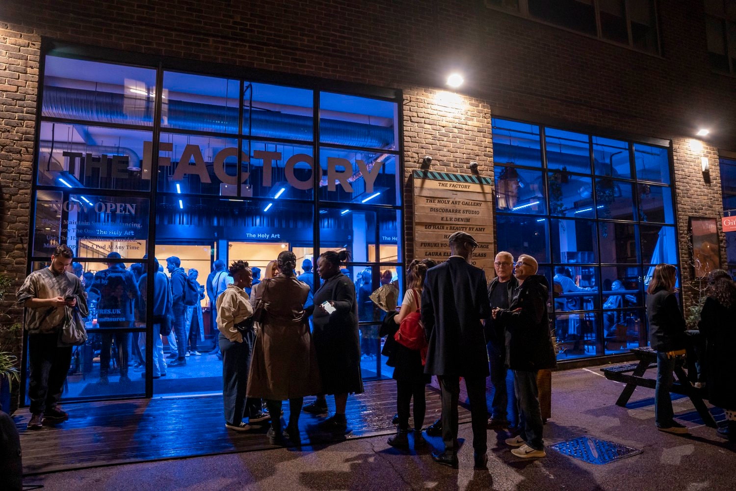 Deborah Pendell exhibiting at the Holy Art gallery London private view crowds