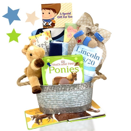 Cowboy Baby Gift Basket