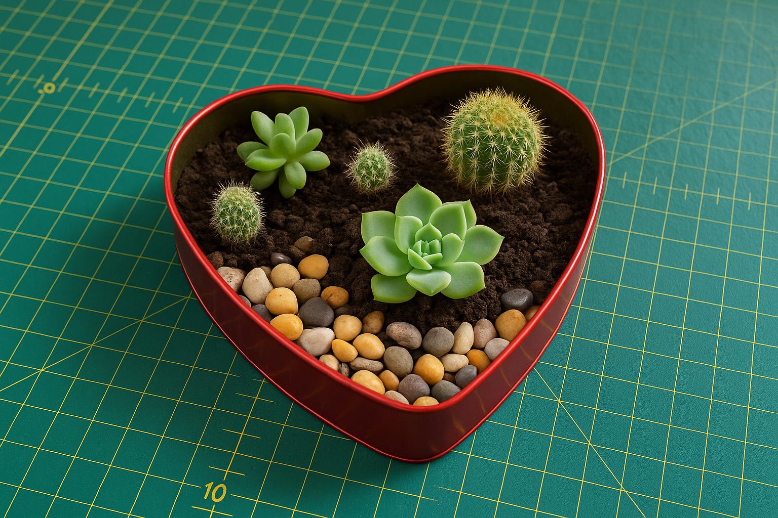 Coloque pedrinhas no fundo, um pouco de terra e plante suculentas ou cactos. Dá um ótimo presente ou enfeite de mesa.