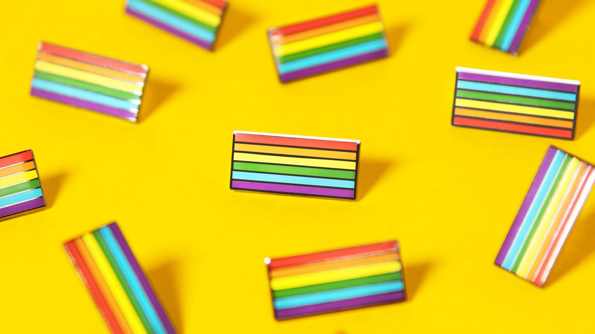 Rainbow Pride Flag Enamel Pin Wholesale Museum Bookshop Stock