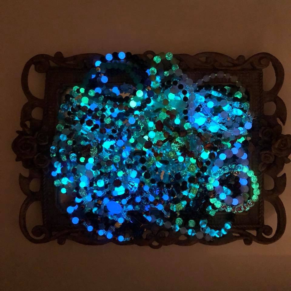 Gemstone Crystal Healing Beaded Glowie Bracelets by Monique Lula Glow in the Dark Jewelry