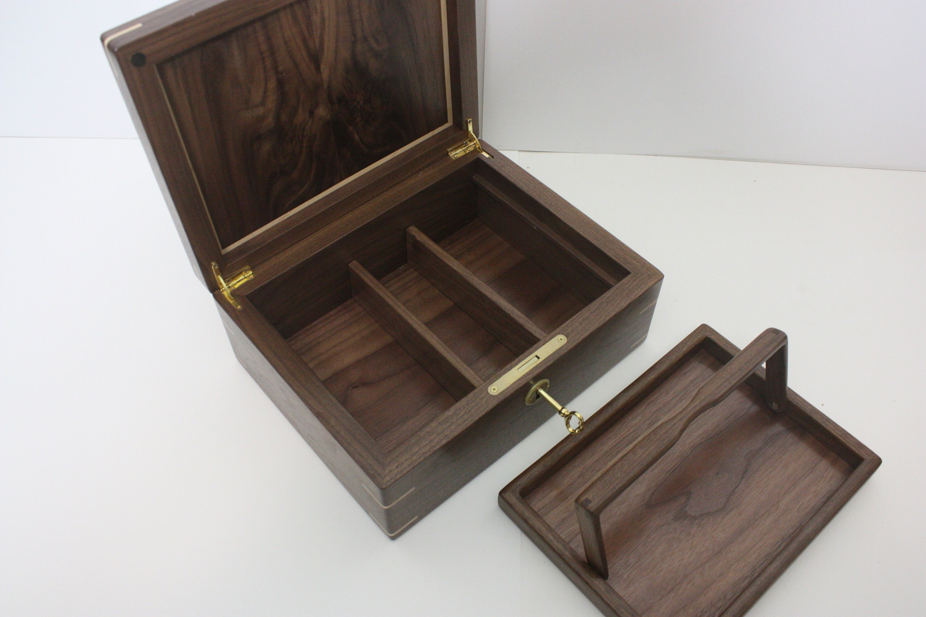 Handmade Box with Tray and Dividers