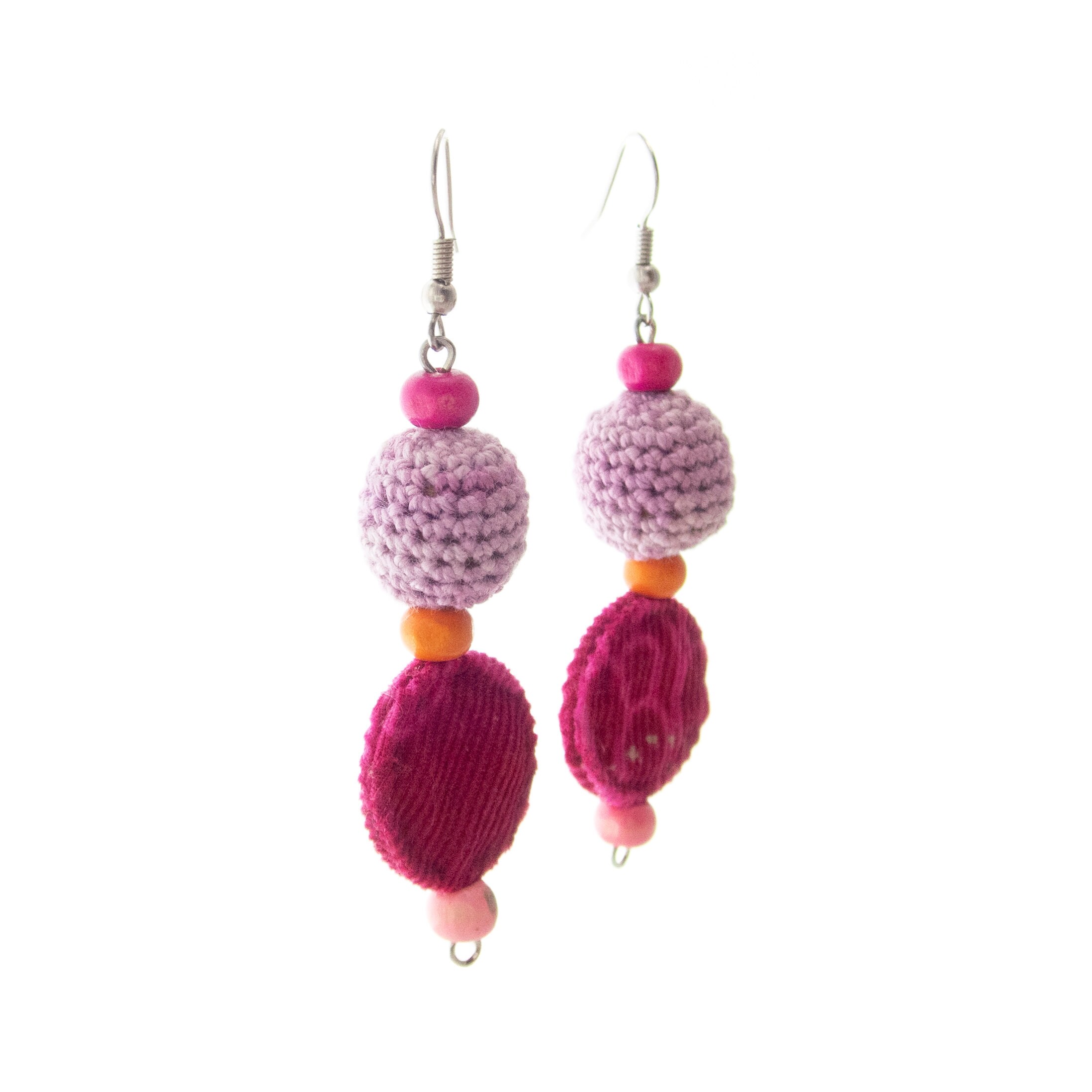 dangling tribal earrings for women in pink