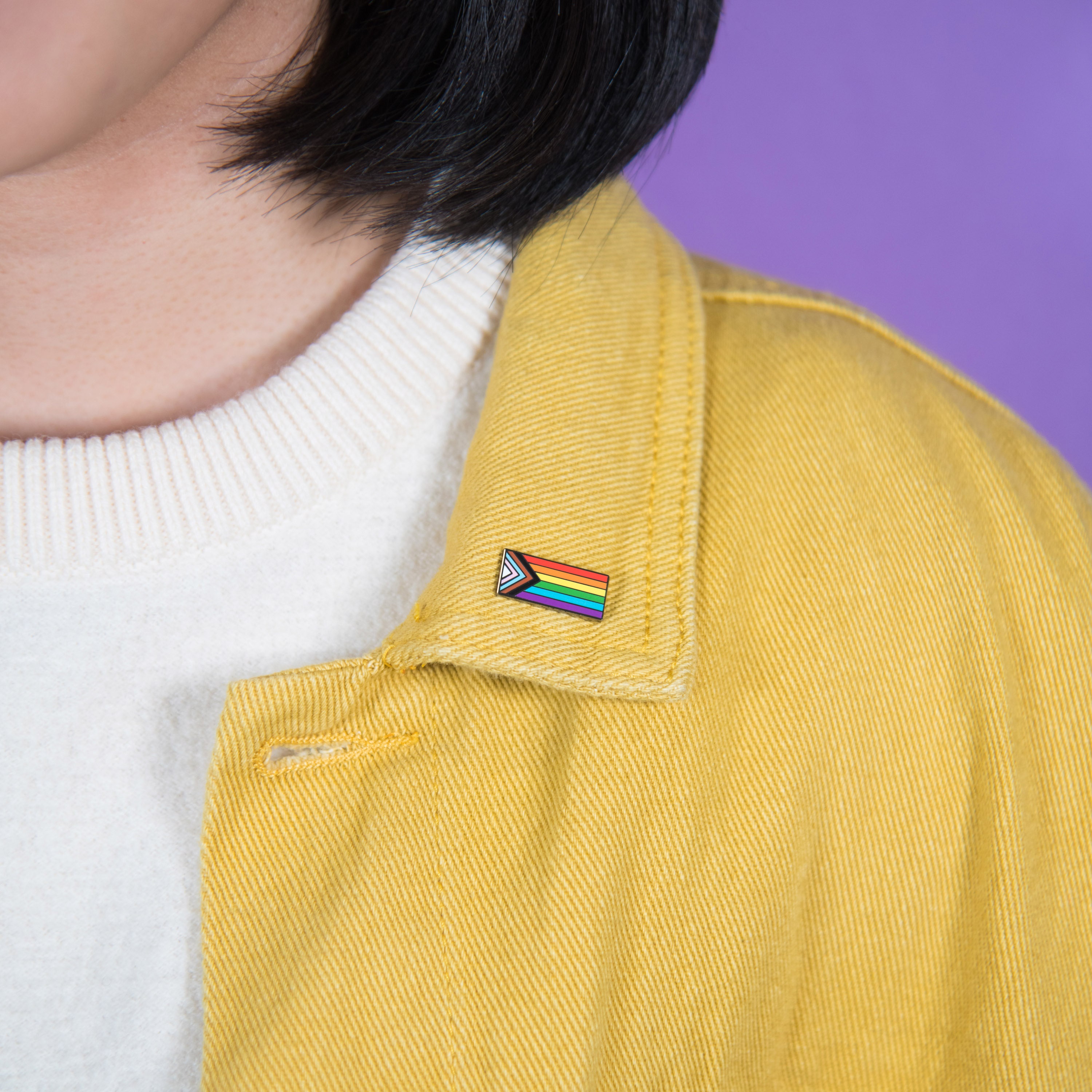 Trans Progress LGBT Rainbow Flag Enamel Pin