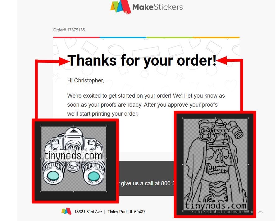 professionally printed stickers