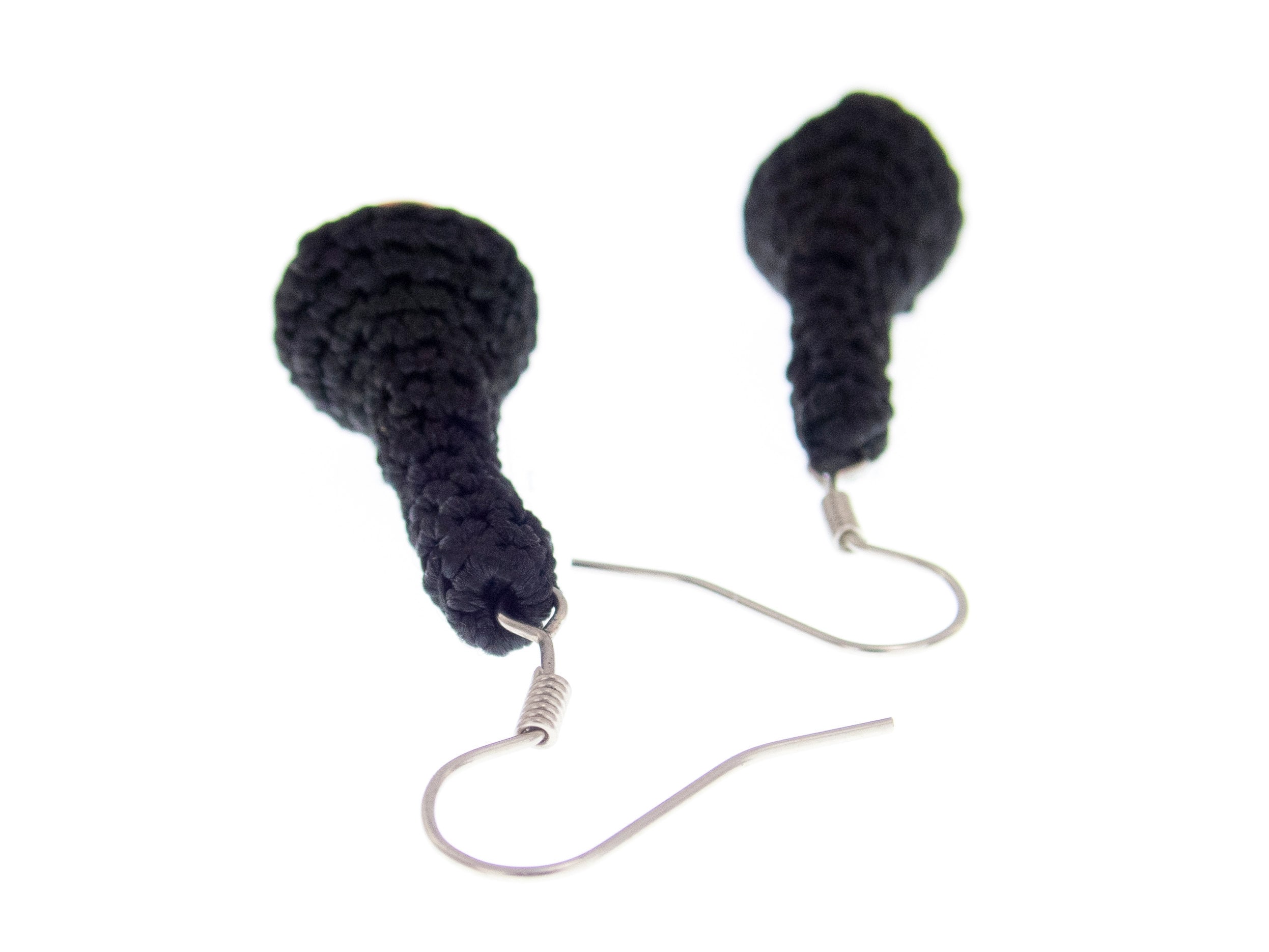 handmade black statement drop earrings