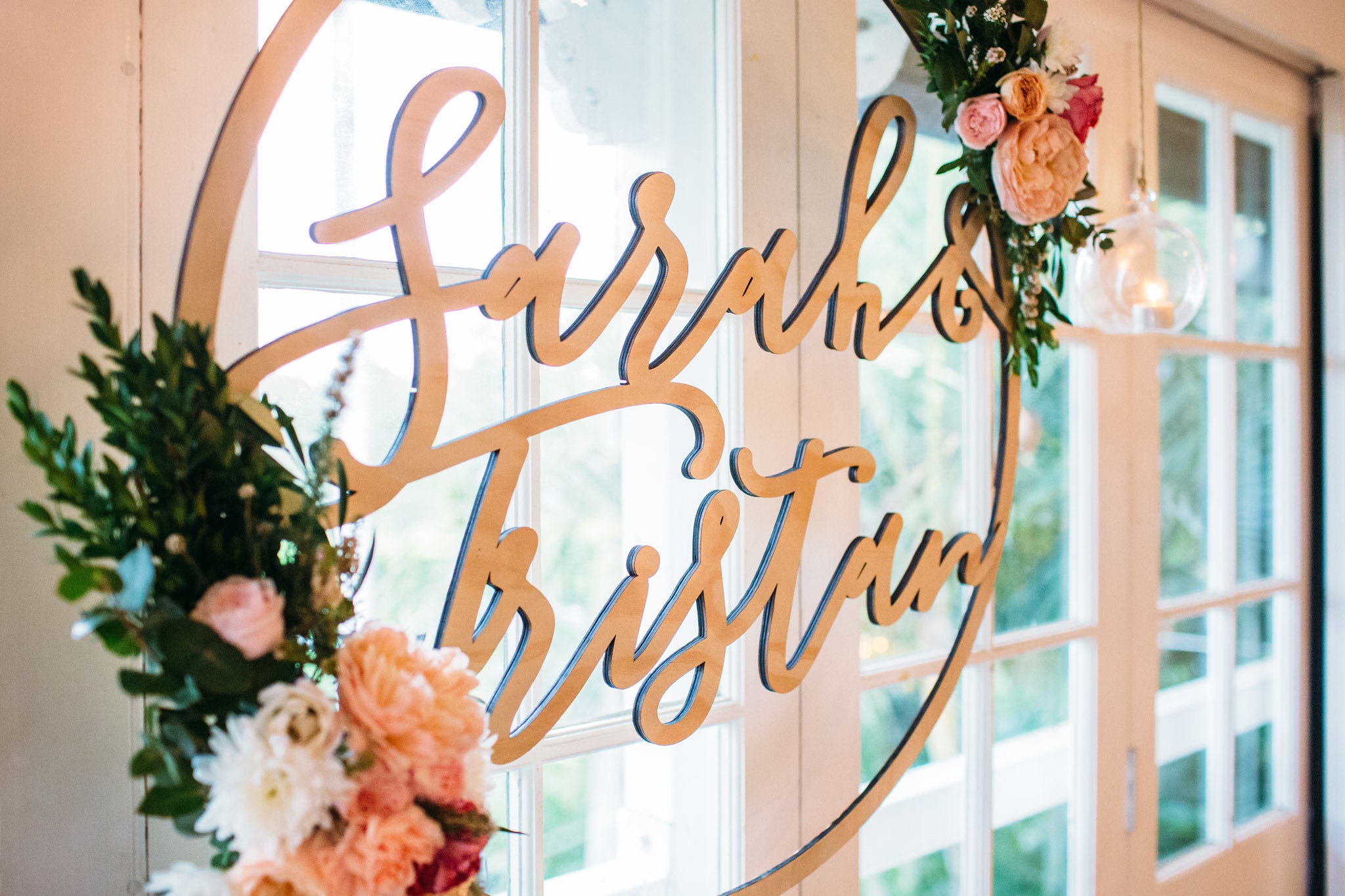 Wedding Signs Wood hoop sign