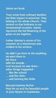 Bl Stanley Rother Prayer Card back