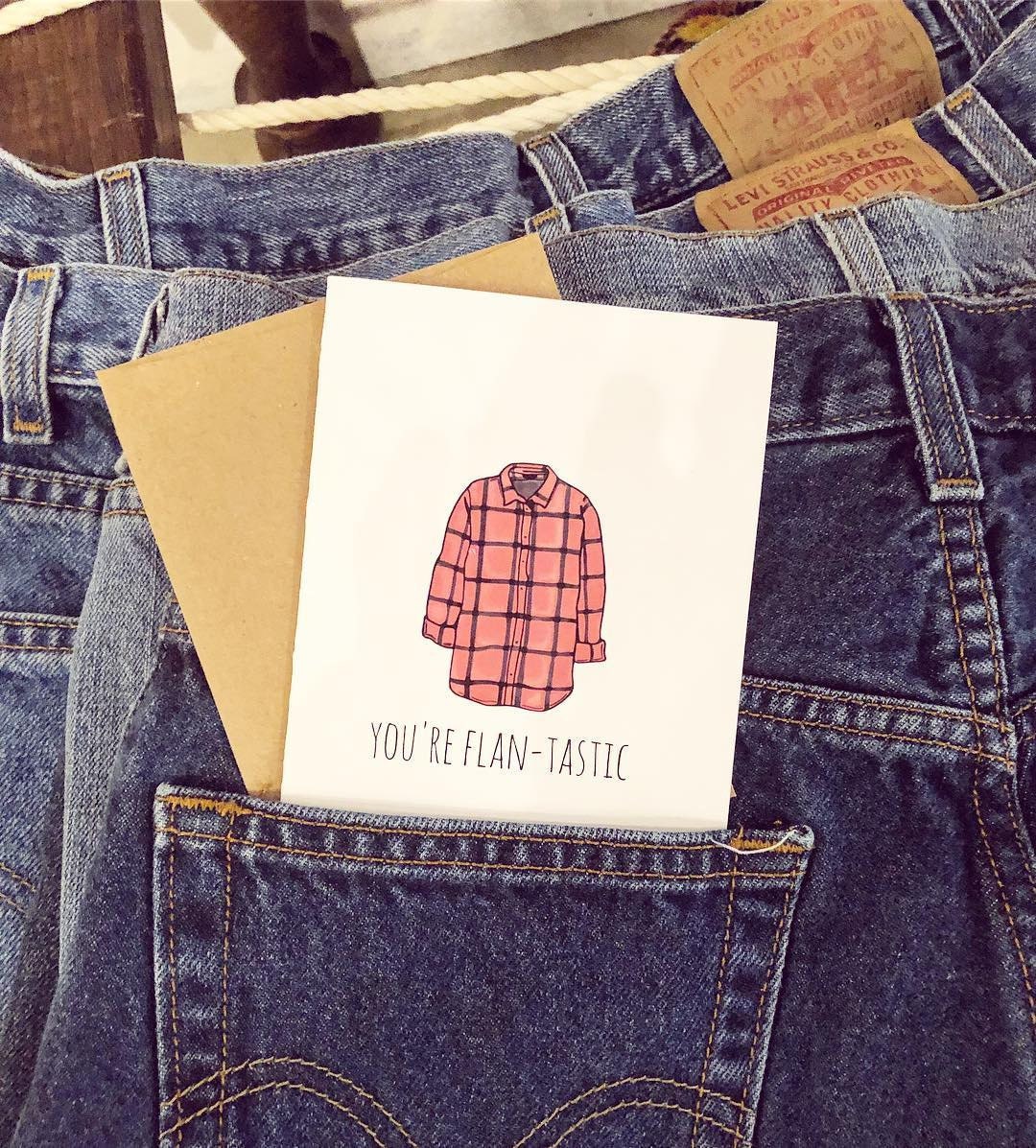 levis, flannel, cards, greeting cards, shop small, womenowned