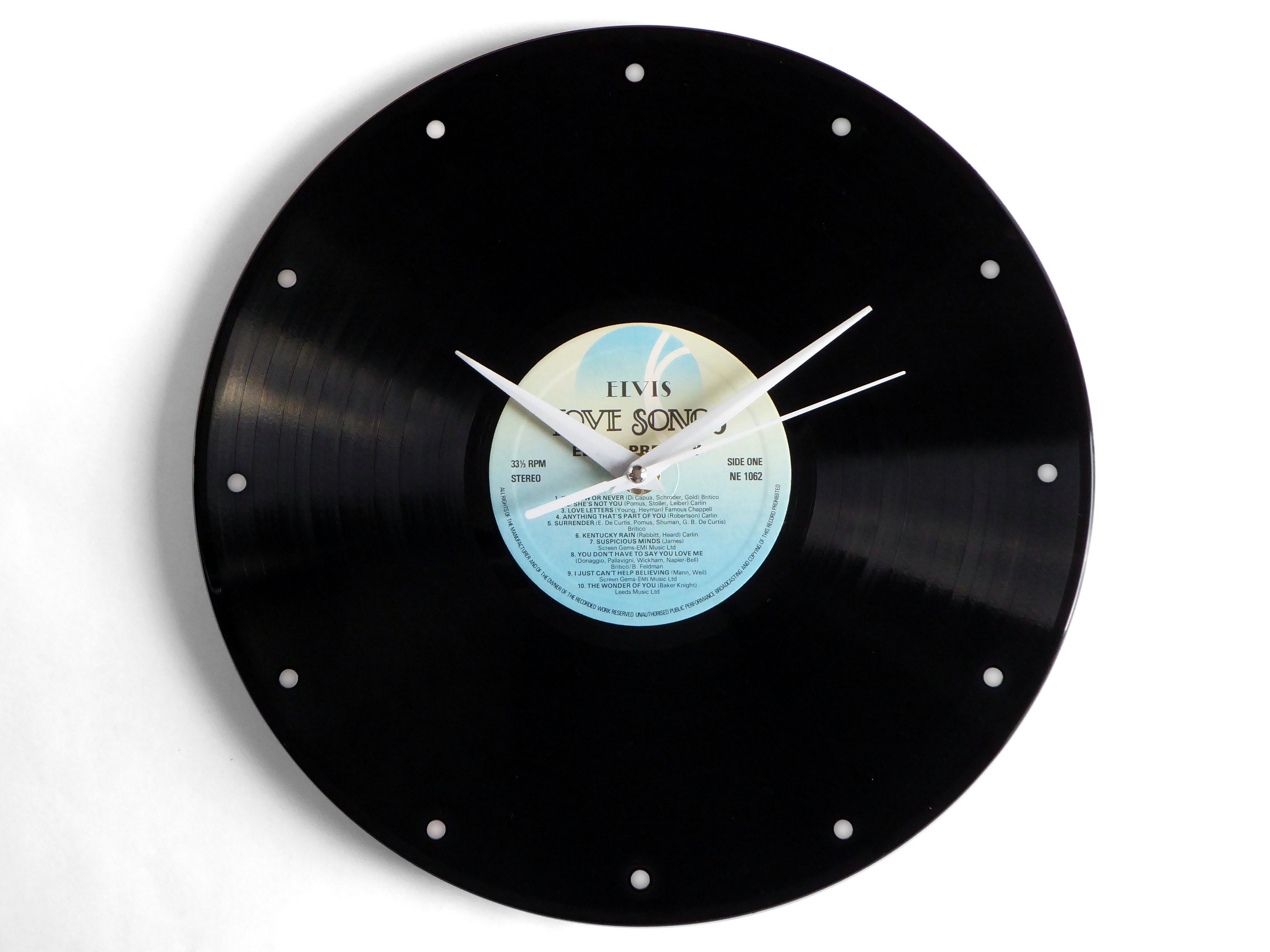 Elvis Presley Love Songs Vinyl Record Wall Clock