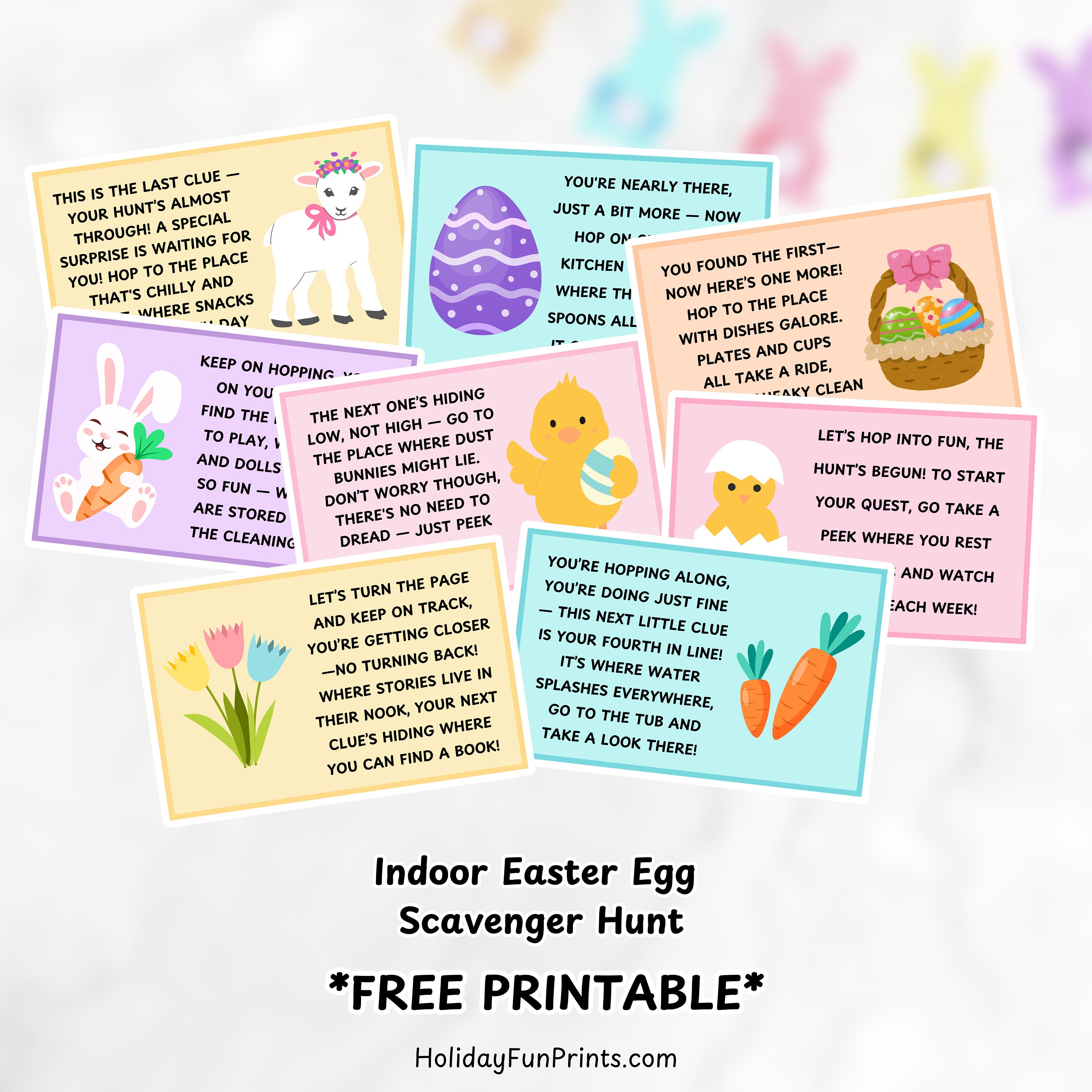 kids easter egg scavenger hunt indoor free printable