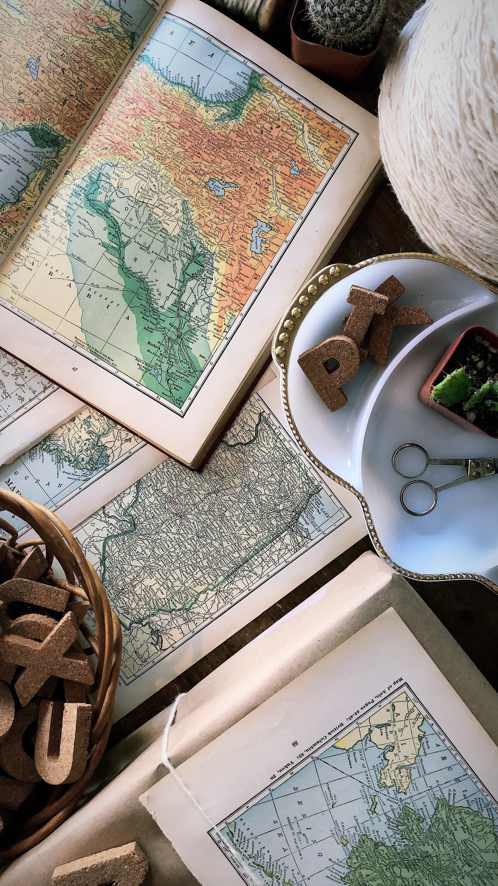 Mendez Manor vintage maps gift wrap