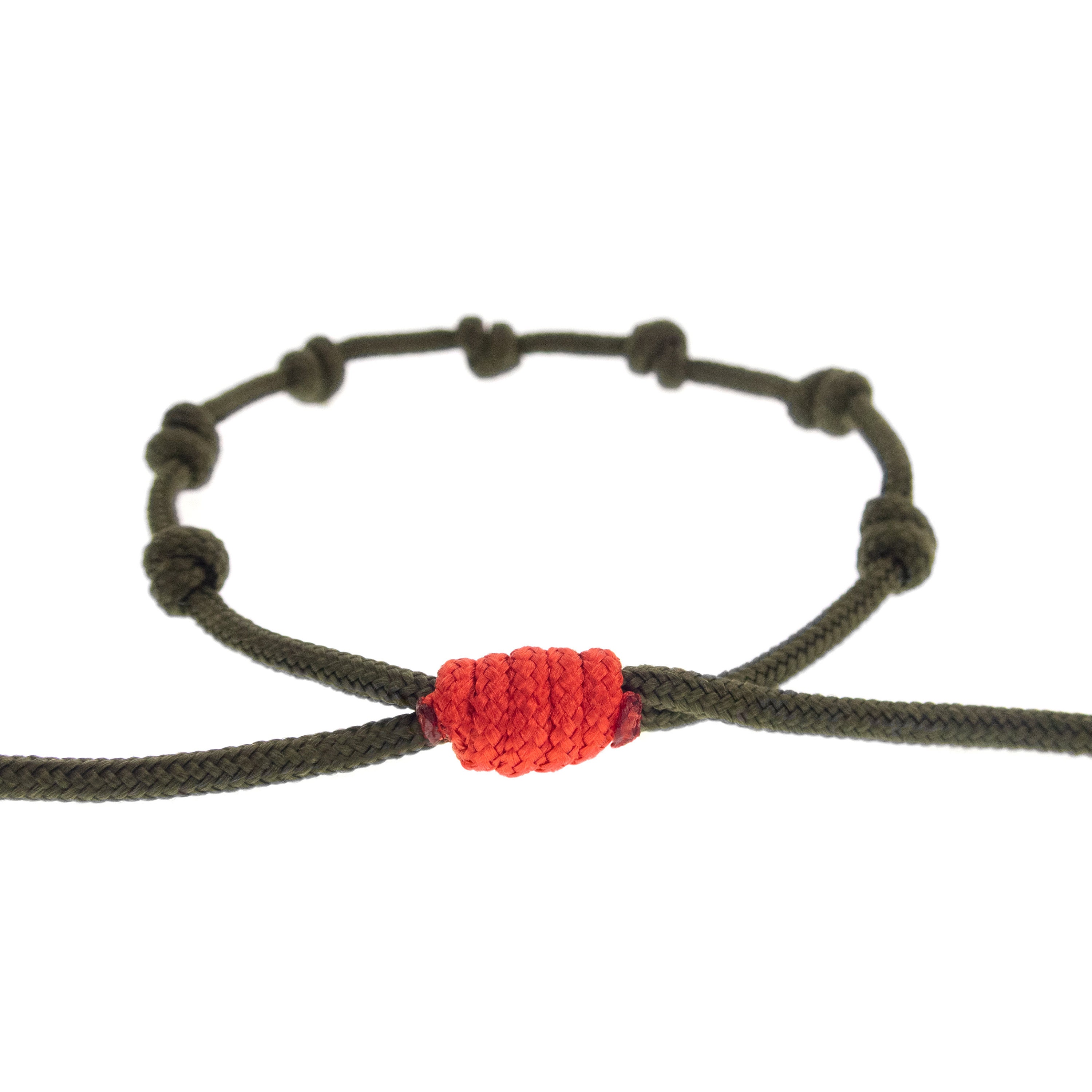 handmade string bracelet with 7 knots