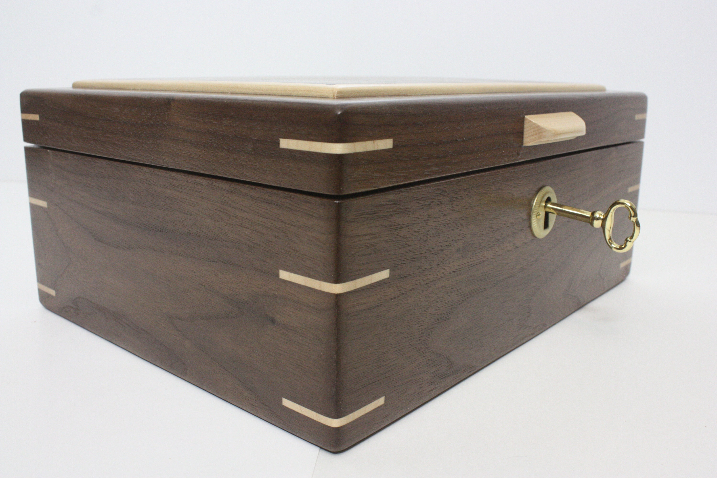 Locking Box with Hinged Lid For Sale
