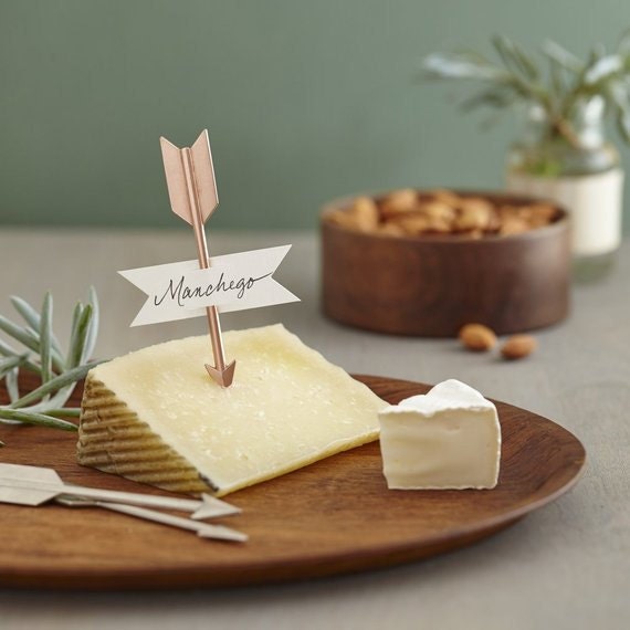 Rose Gold Arrows Cheese Markers