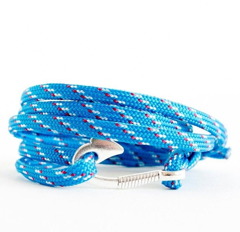 Fishing hook bracelet anchor bracelet Mens bracelet