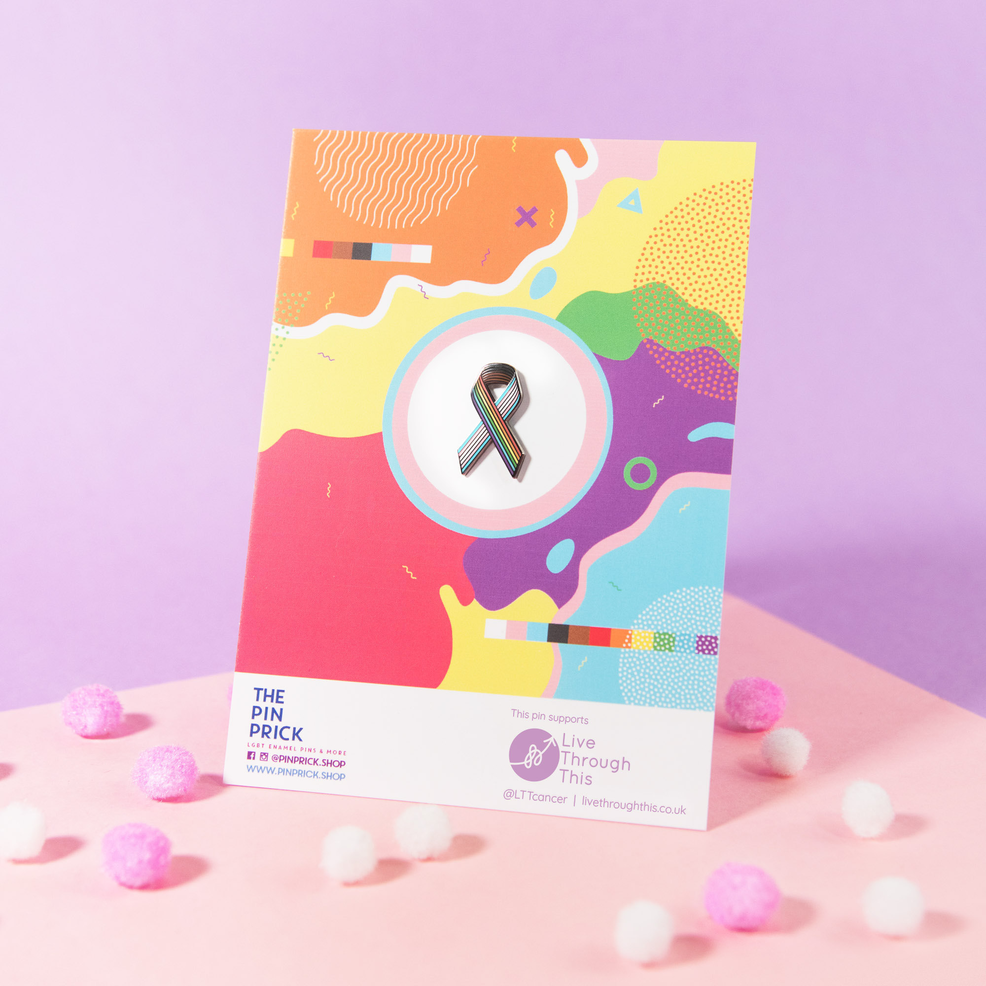 LGBT Cancer Awareness Ribbon Pin