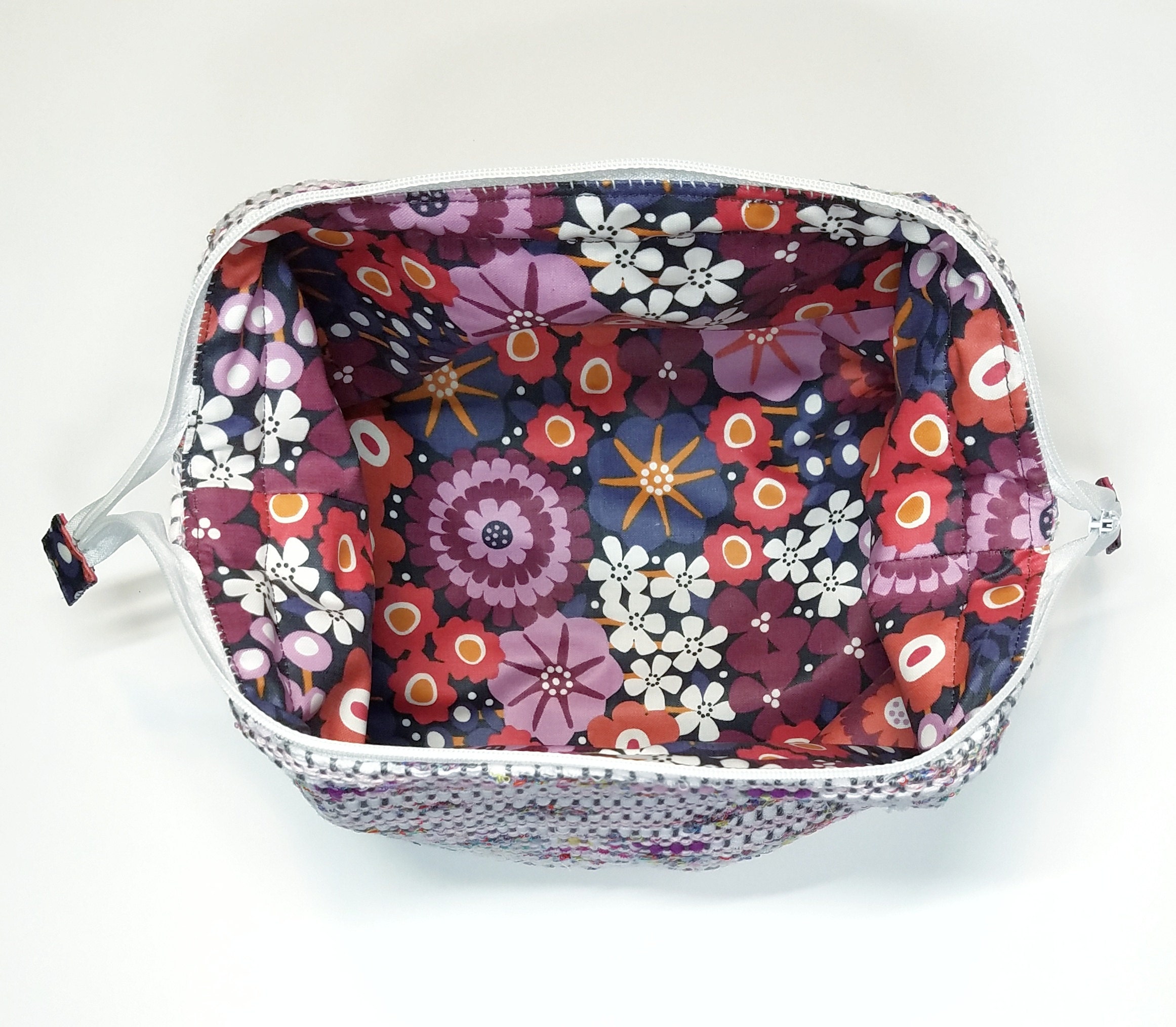 interior of sakiori fabric cosmetic case