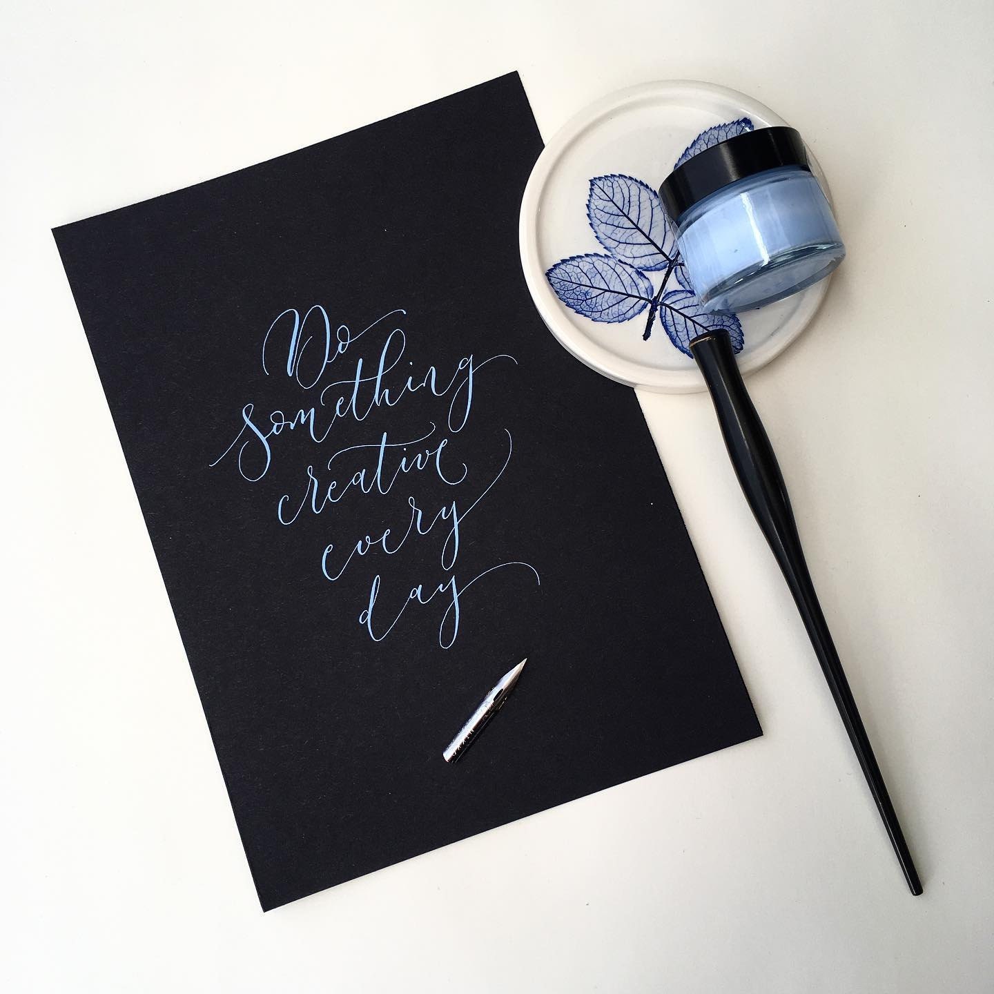 Do something creative every day calligraphy quote