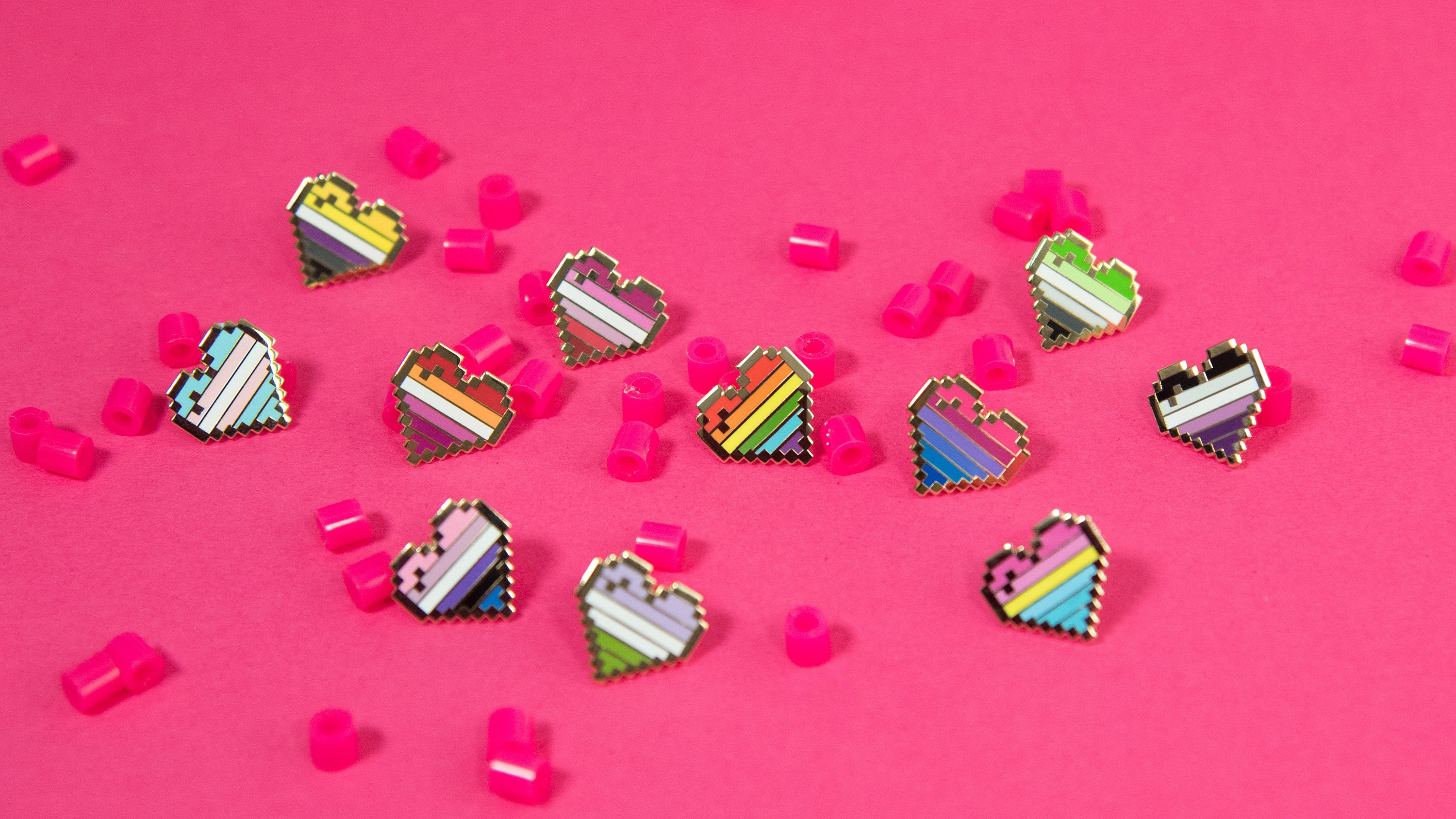 Pixel Pride Rainbow Gay Subtle Enamel Pin Badges