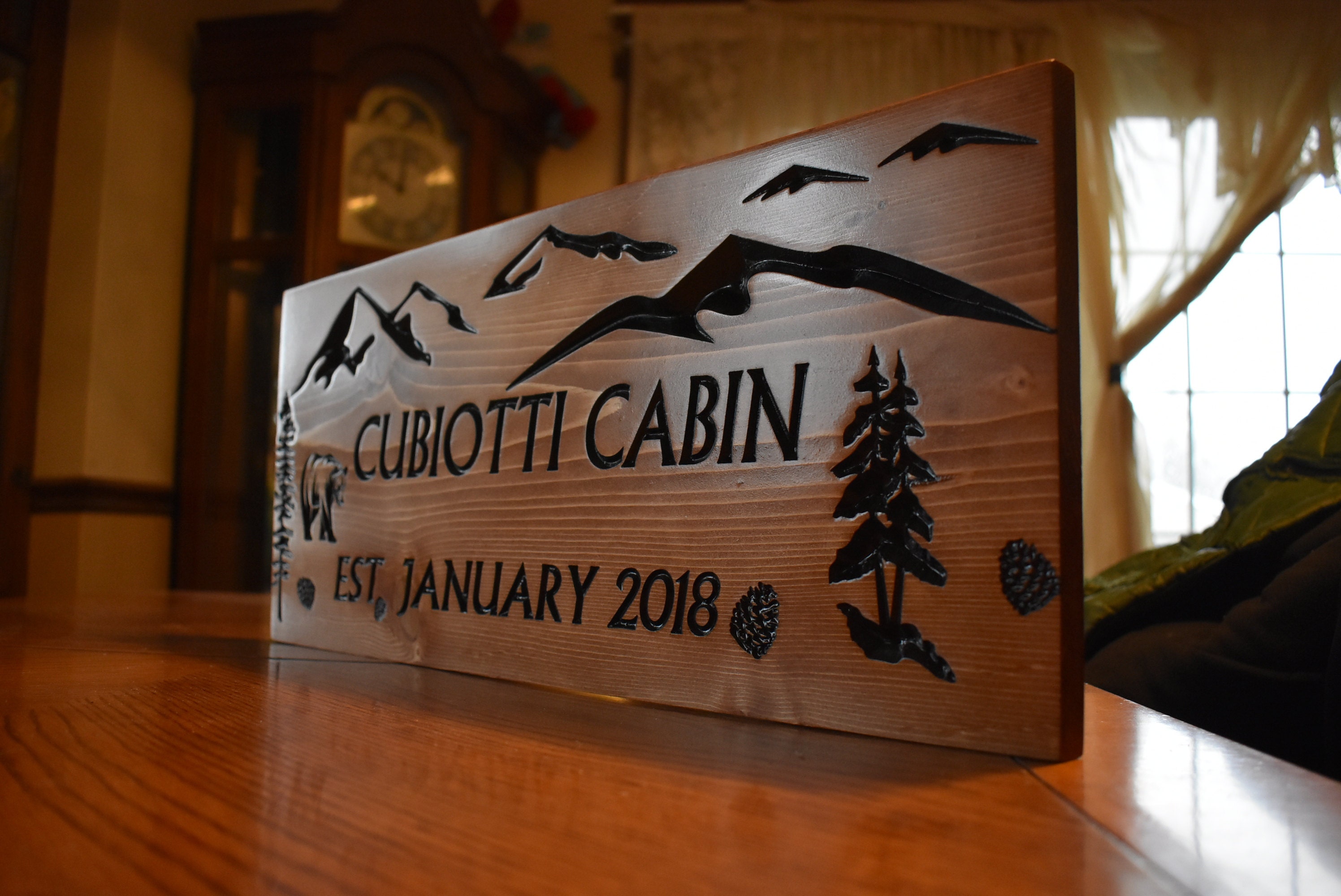 family cabin sign