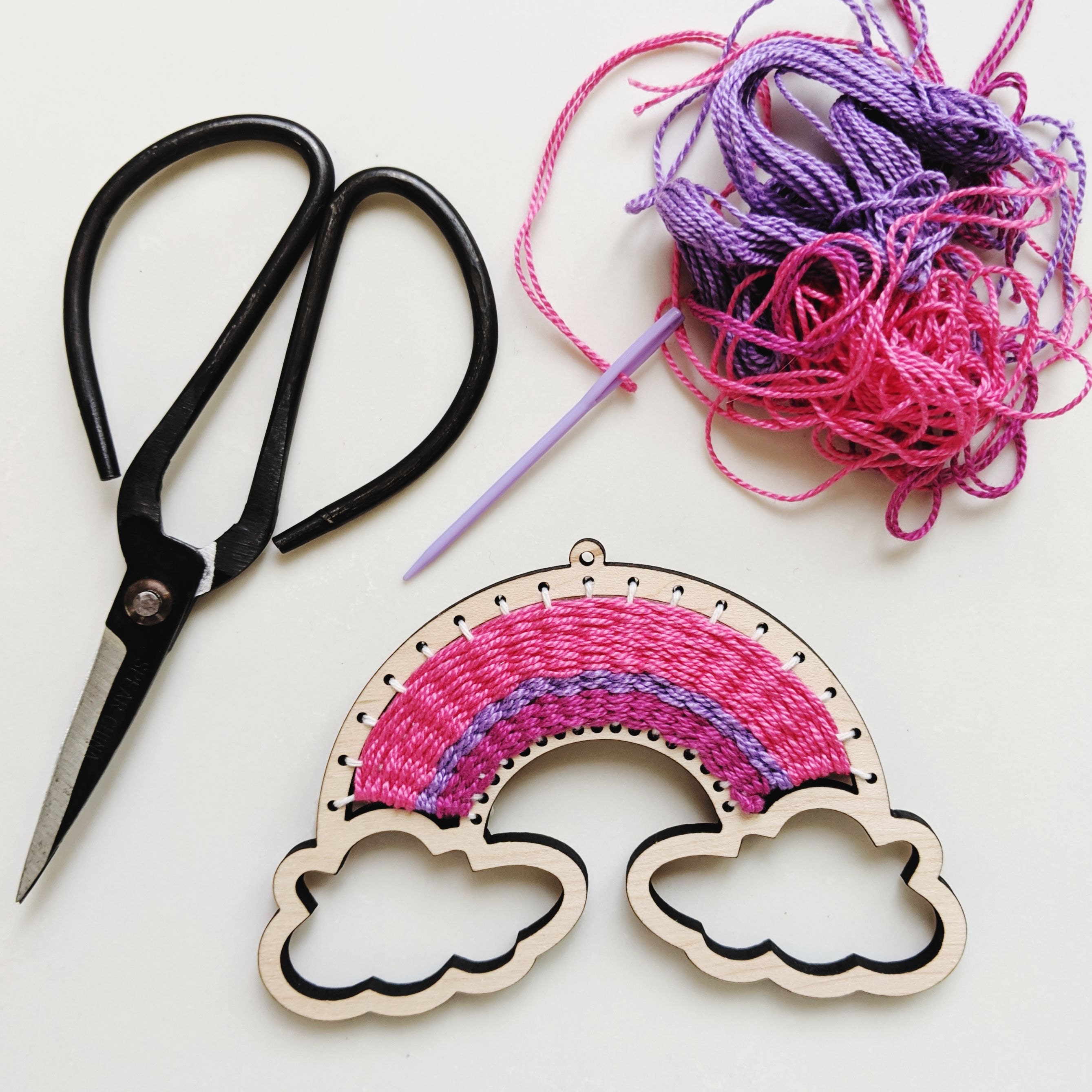 Rainbow Ombre Reverse Crossing Lock Craft Tweezers - Kat Scrappiness