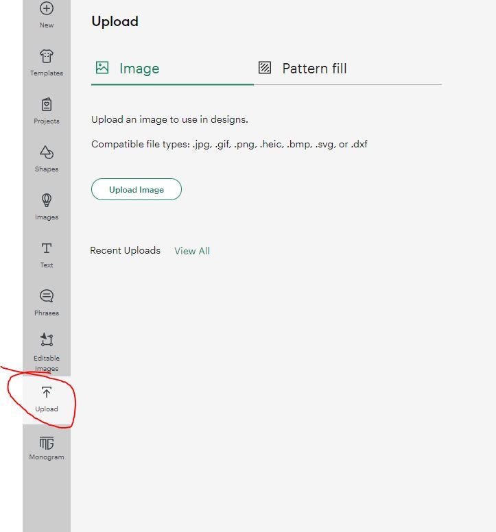 upload SVG file to Cricut Design
