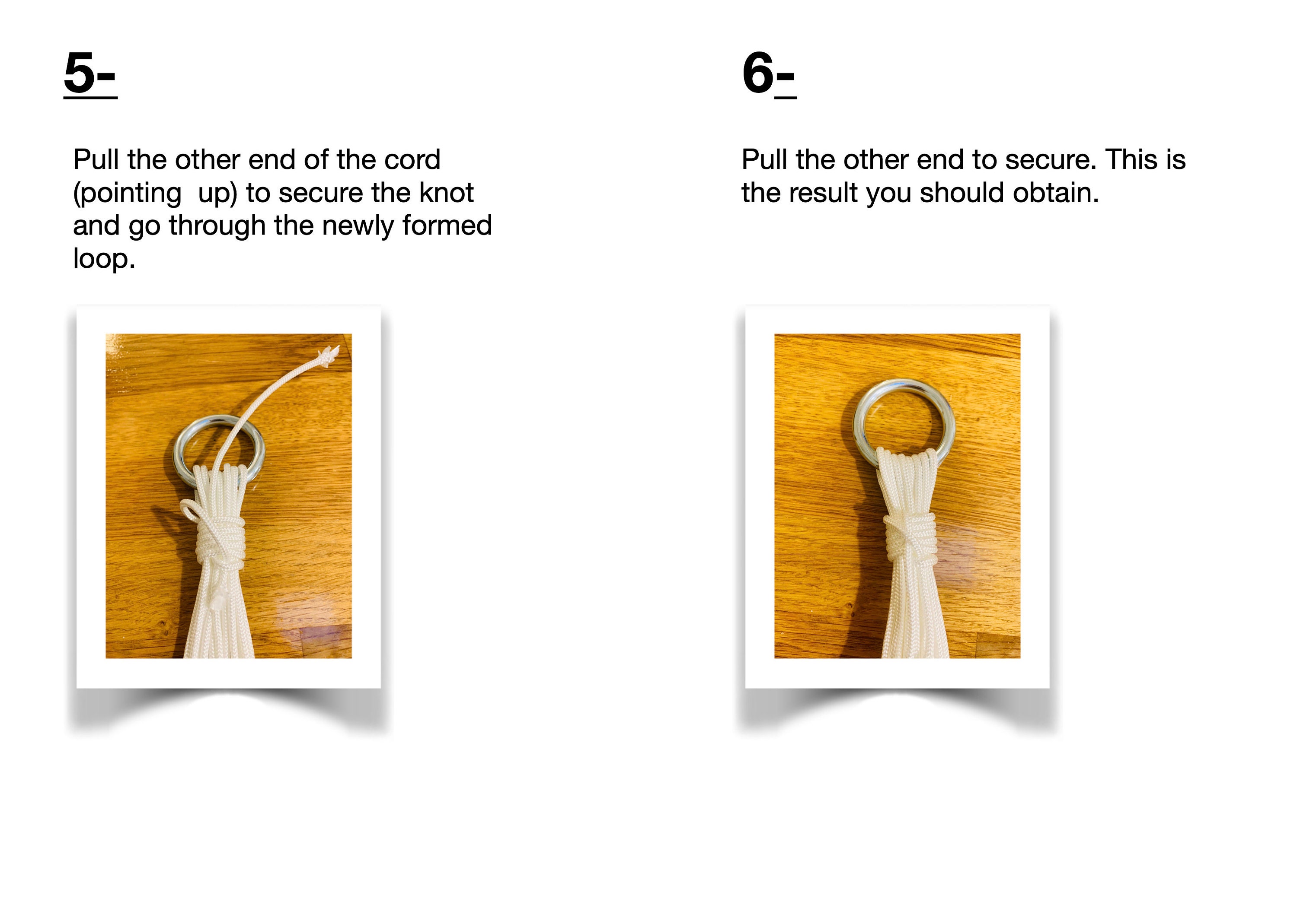 Finishing a wrapped knot