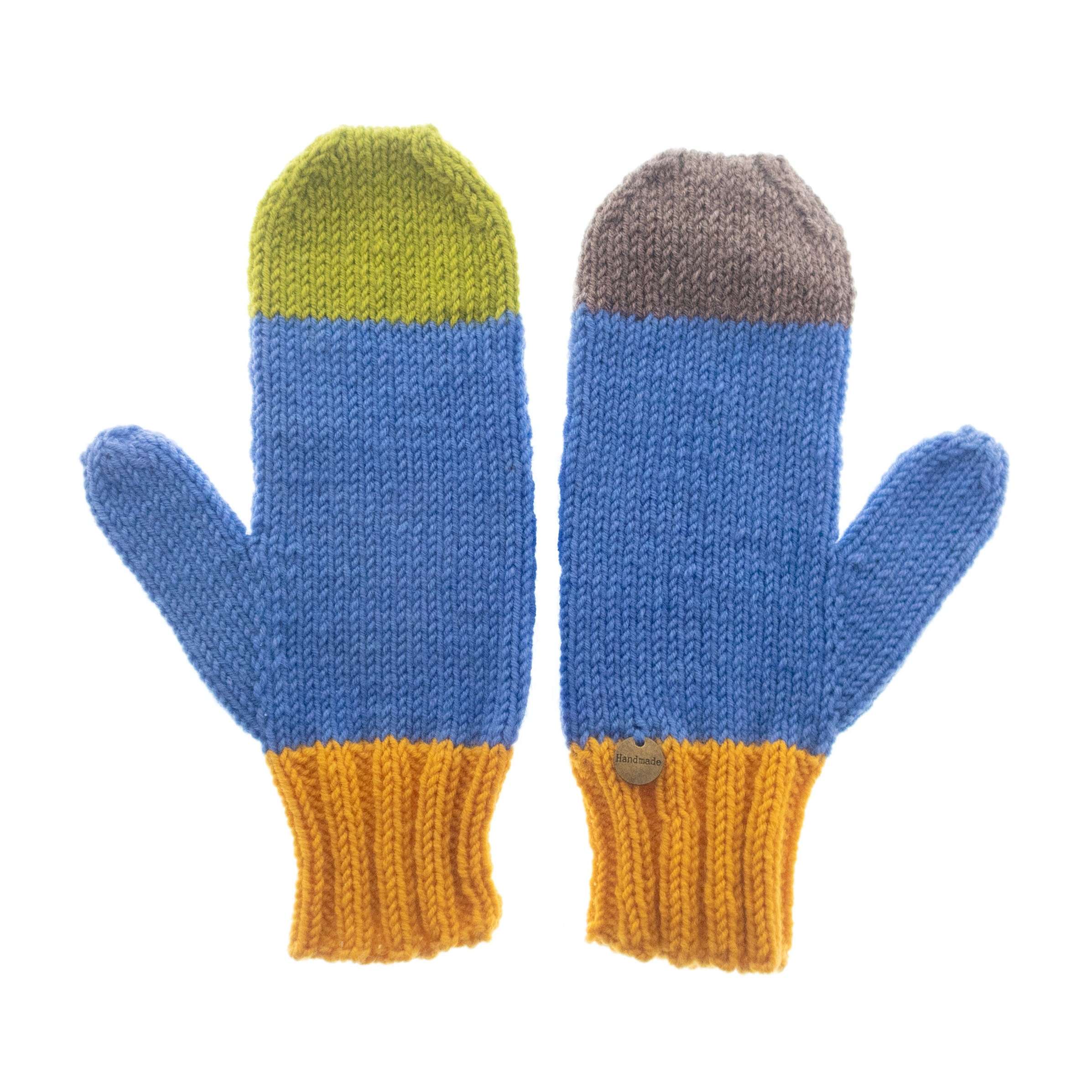 handmade knitted mittens for women, mismatched