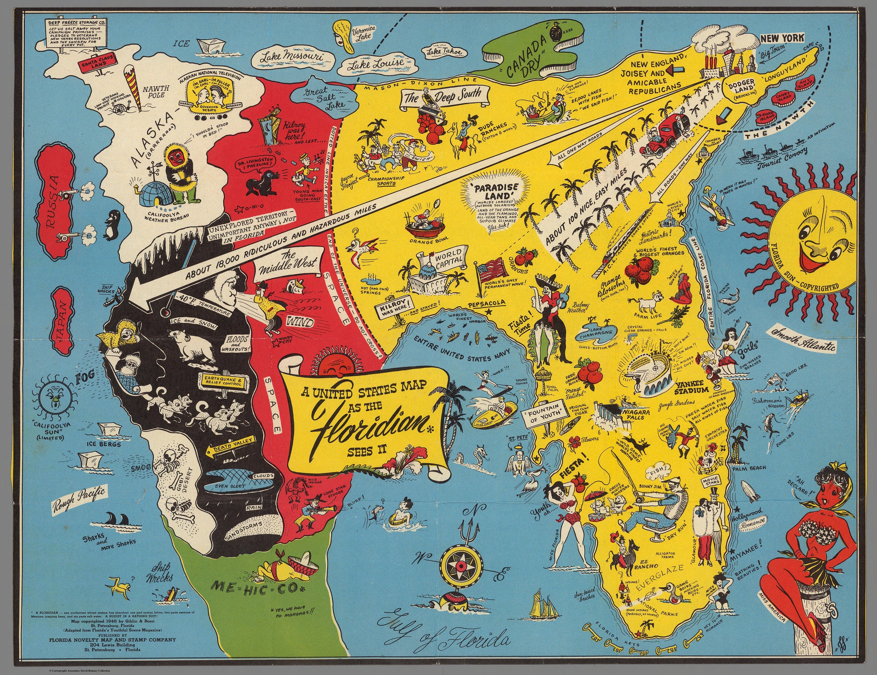 pictorial map of Florida