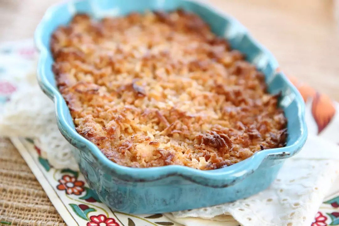 Candied Coconut Sweet Potato Casserole