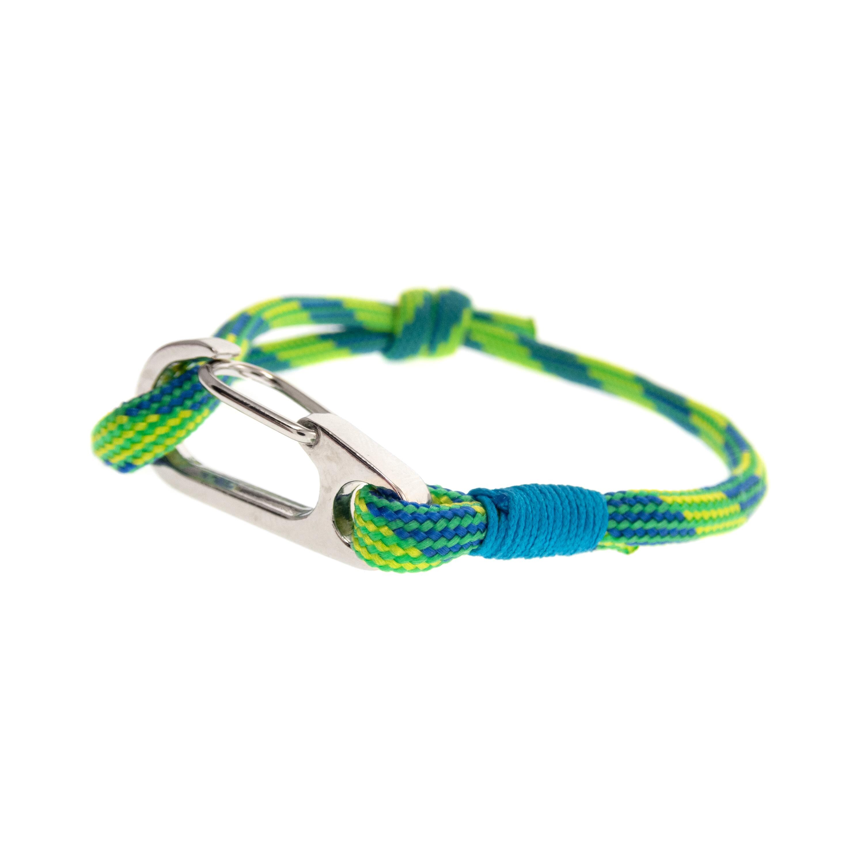 adjustable rope bracelet with durable carabiner clasp, perfect for couples and everyday wear.