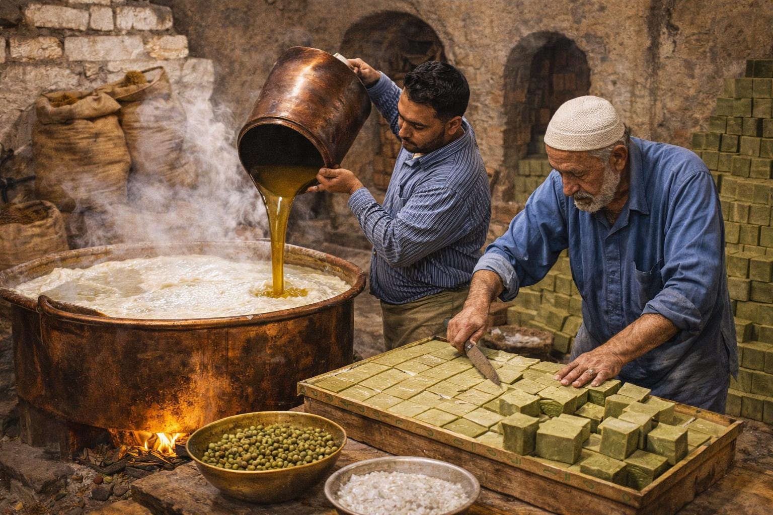 Herstellung Aleppo Seife