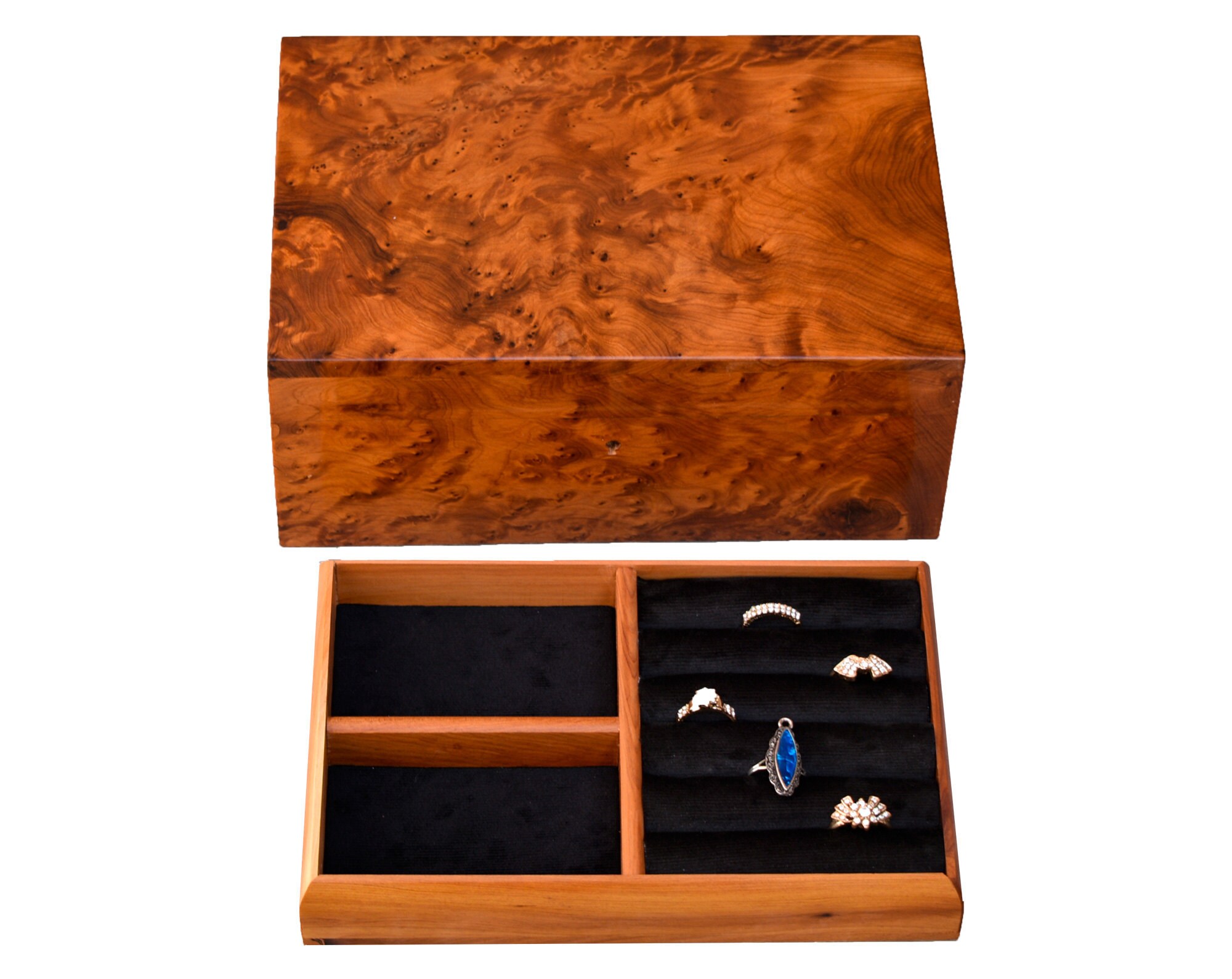 Wood Burl Jewelry Box Solid Wood Luxury Jewelry Box