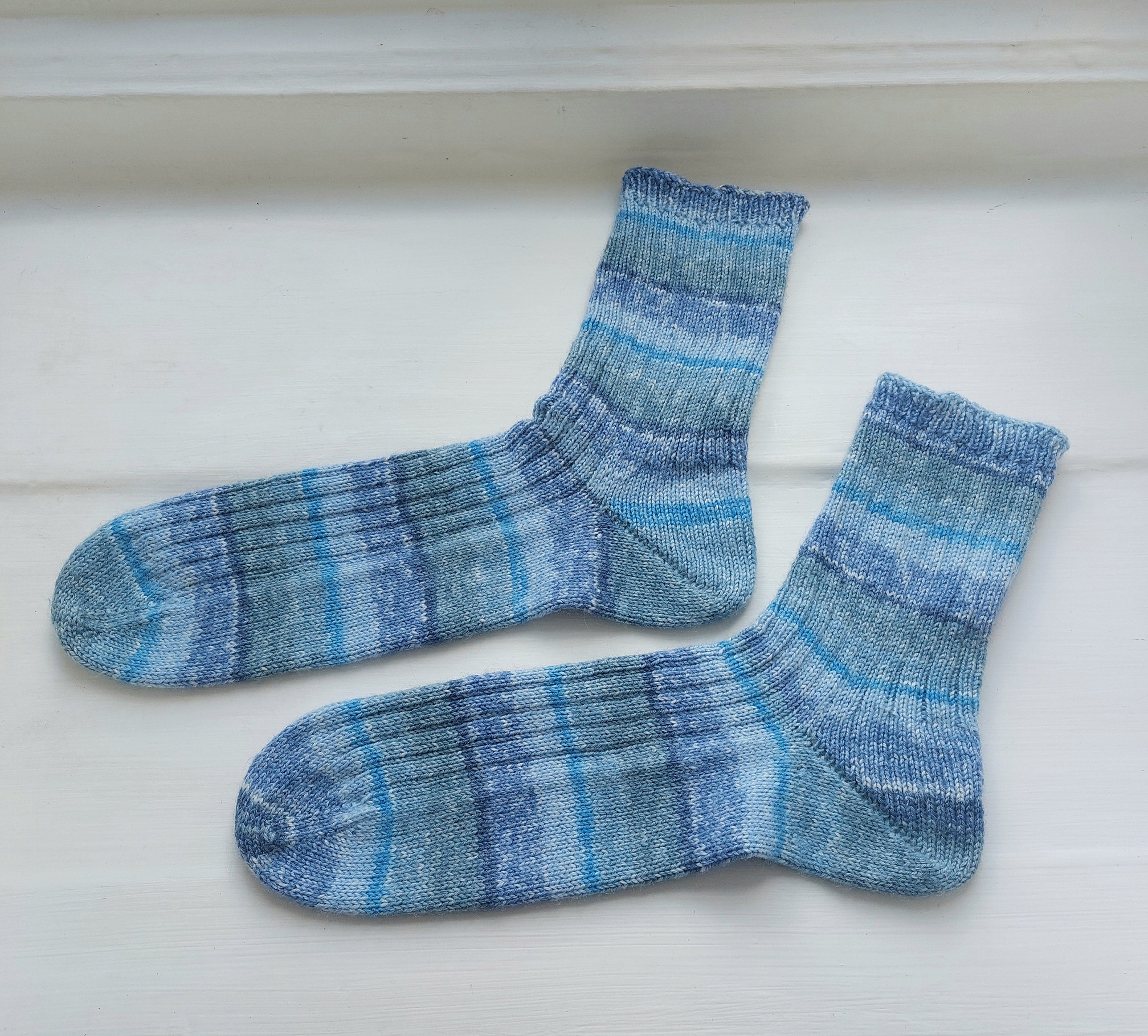 Blue striped socks