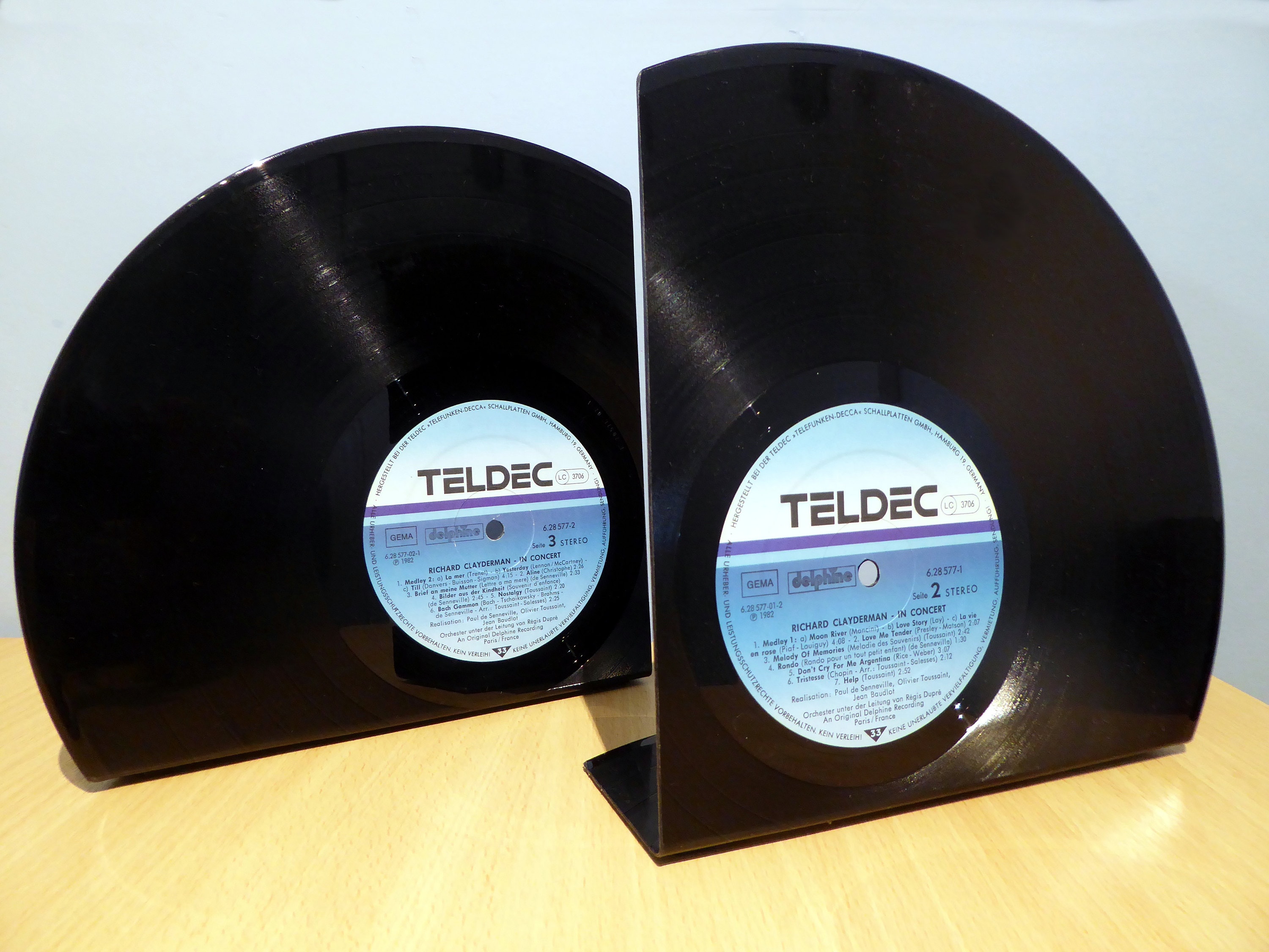 Trimmed Vinyl Record Bookends