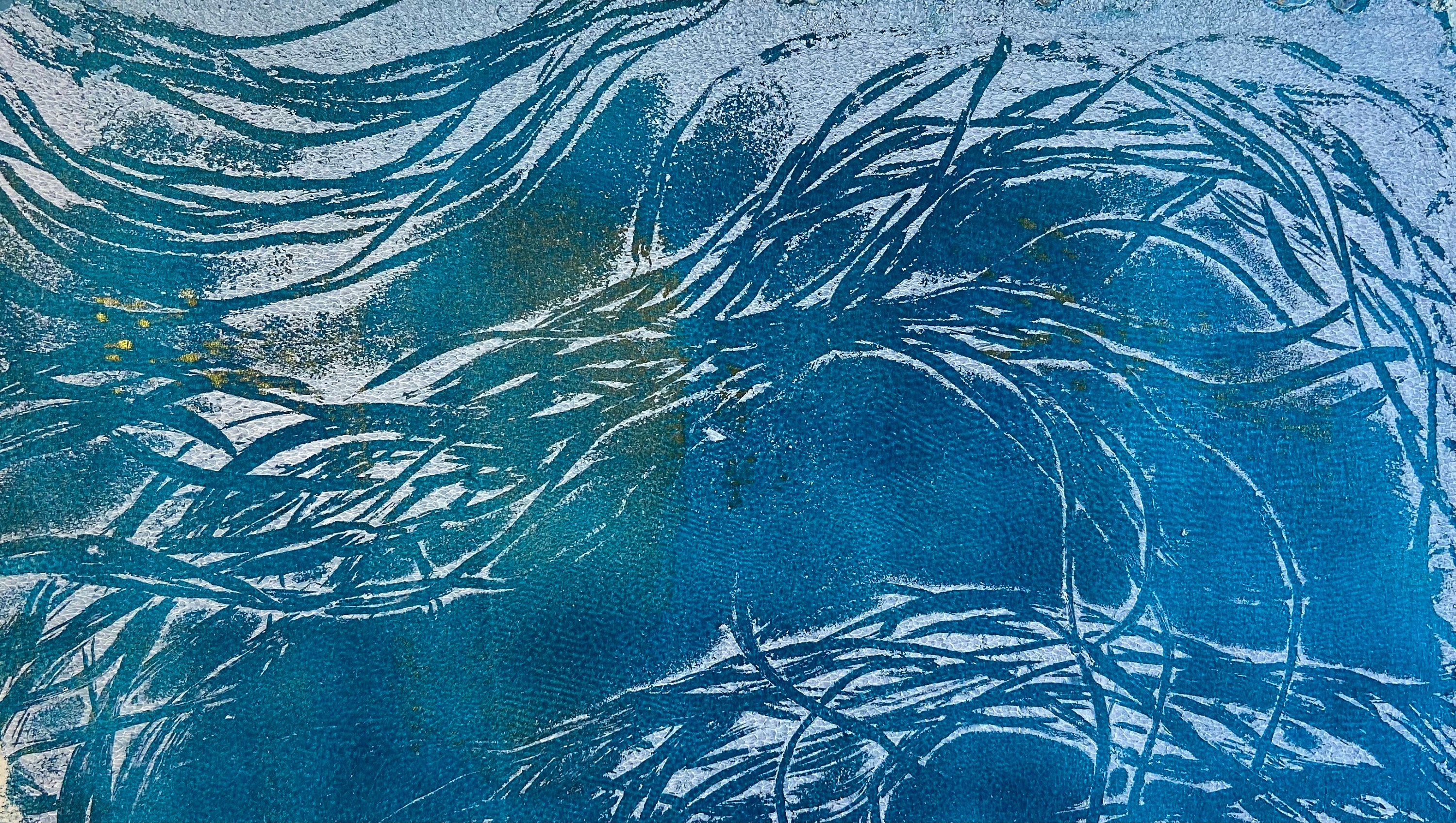 Ocean Plastics - Original Monotype by Kate Osman