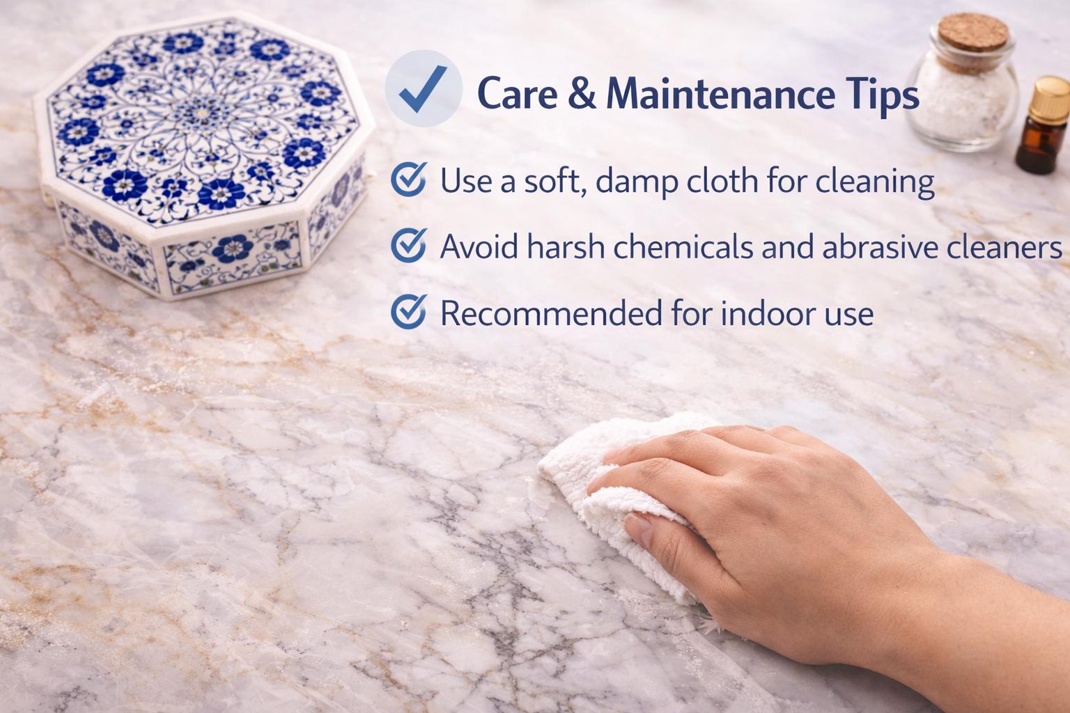 Handmade marble inlay table care and maintenance tips for long-lasting shine