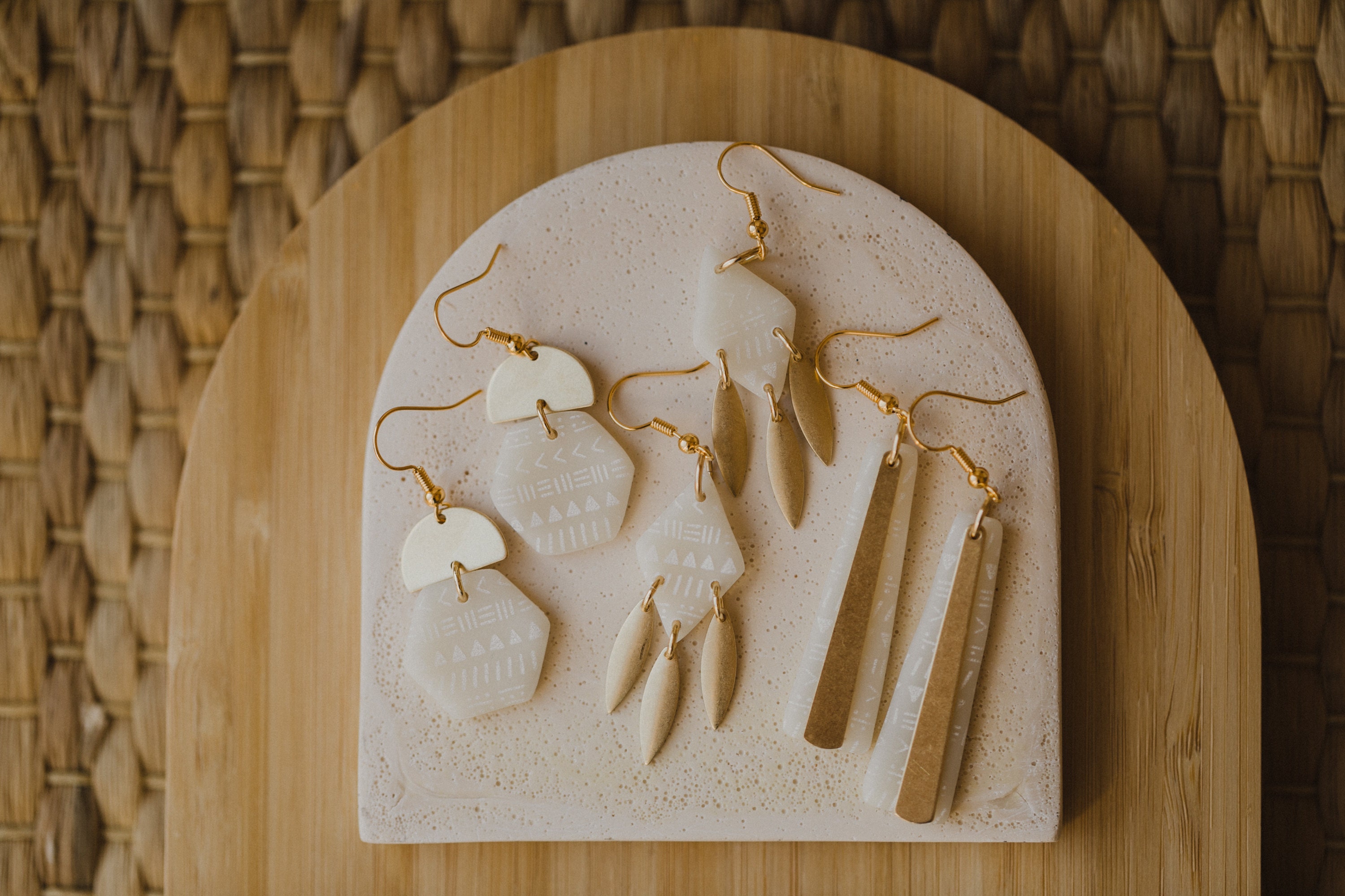 weiße Ohrringe, Brautschmuck, Hochzeitsohrringe