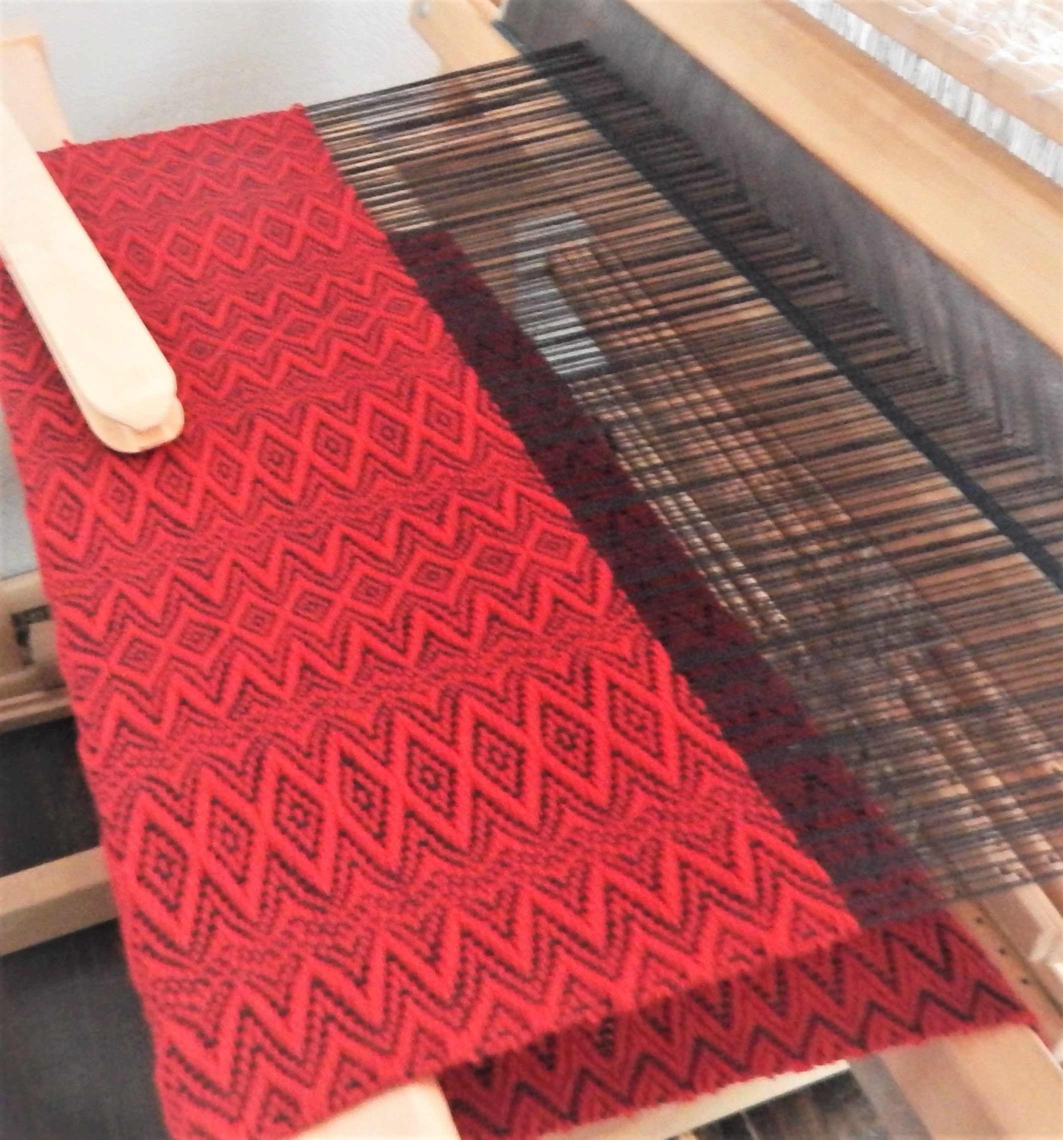 weaving on the loom