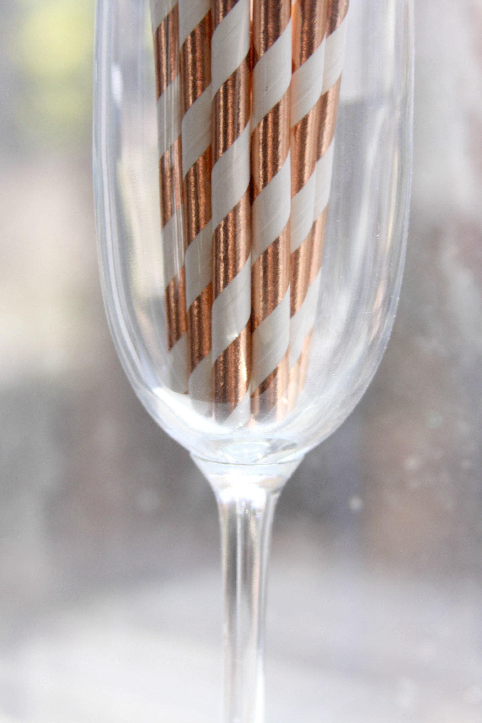 Rose Gold Straws
