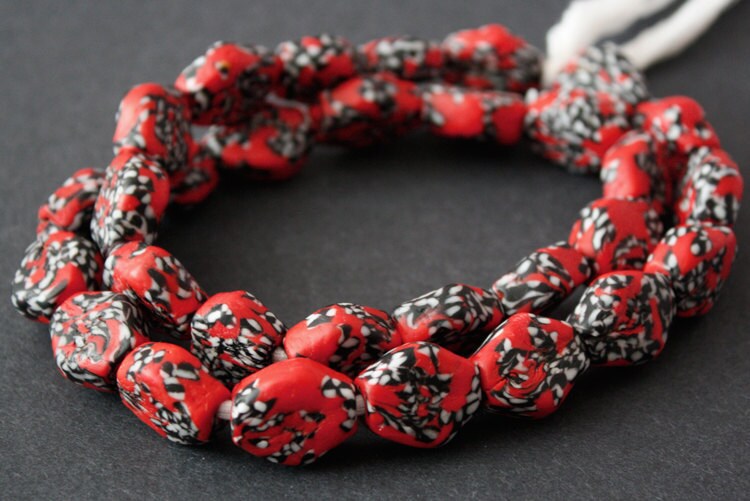 opaque refashioned powder glass beads